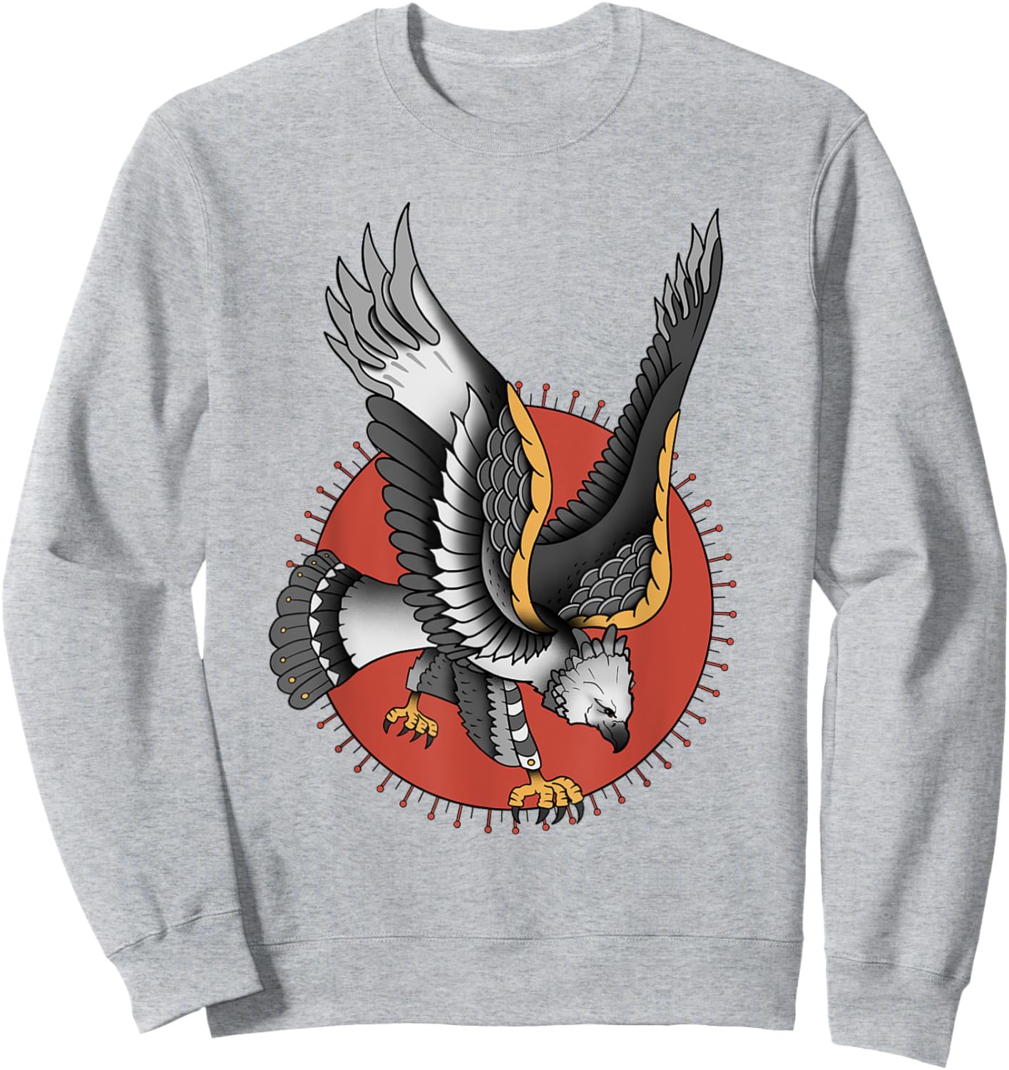 Vintage American Traditional Harpy Eagle Tattoo Sweatshirt - Sweatshirt | Ash
