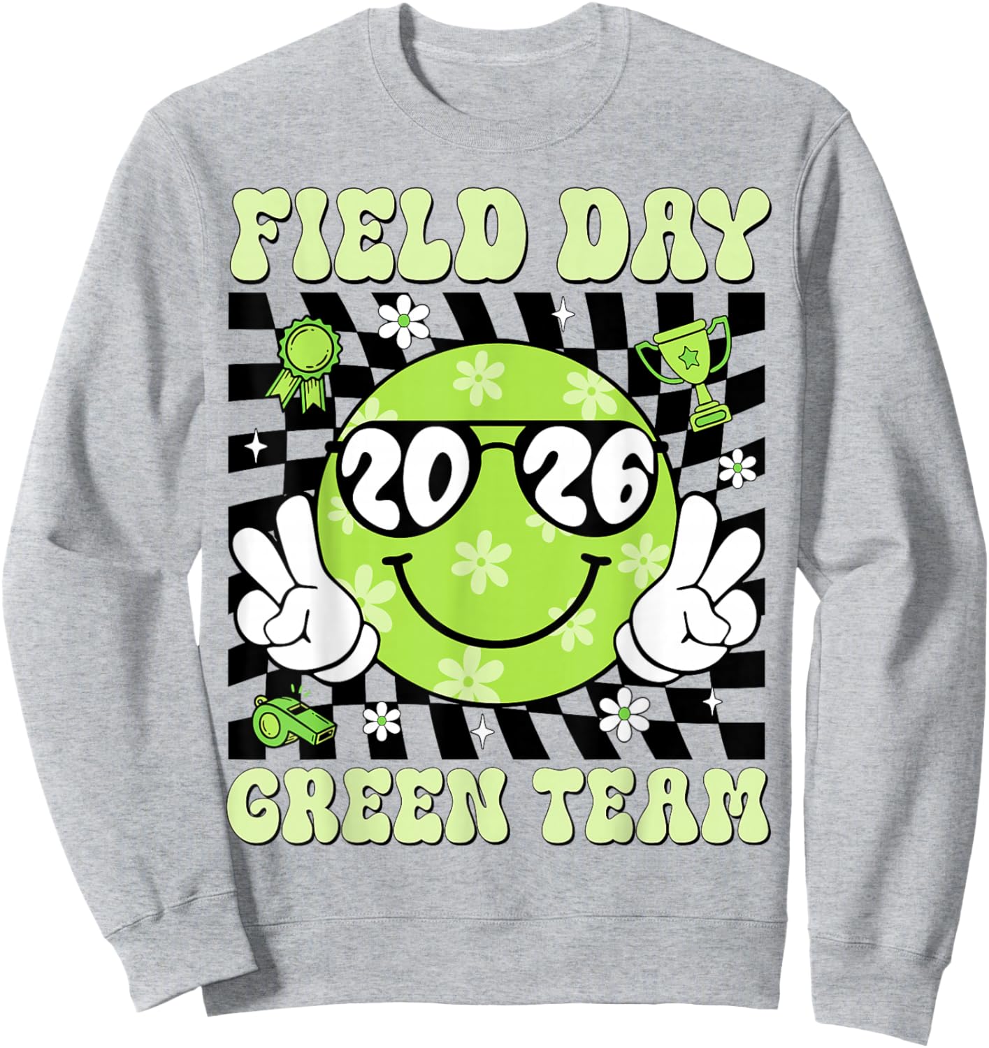 Field Day Green Team Funny for Teacher Kids Field Day Games Sweatshirt - Sweatshirt | Ash