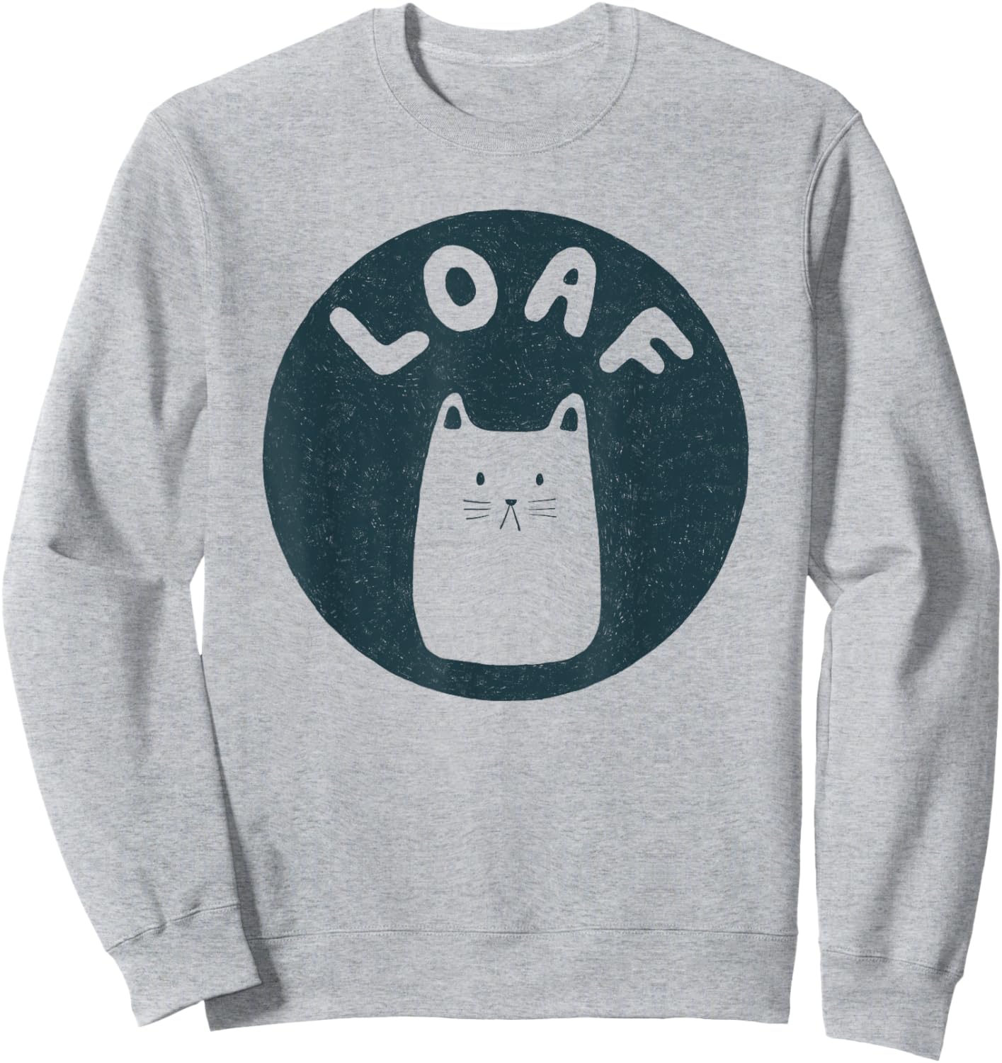 Cute Cat Loaf Illustrated Sweatshirt - Sweatshirt | Ash