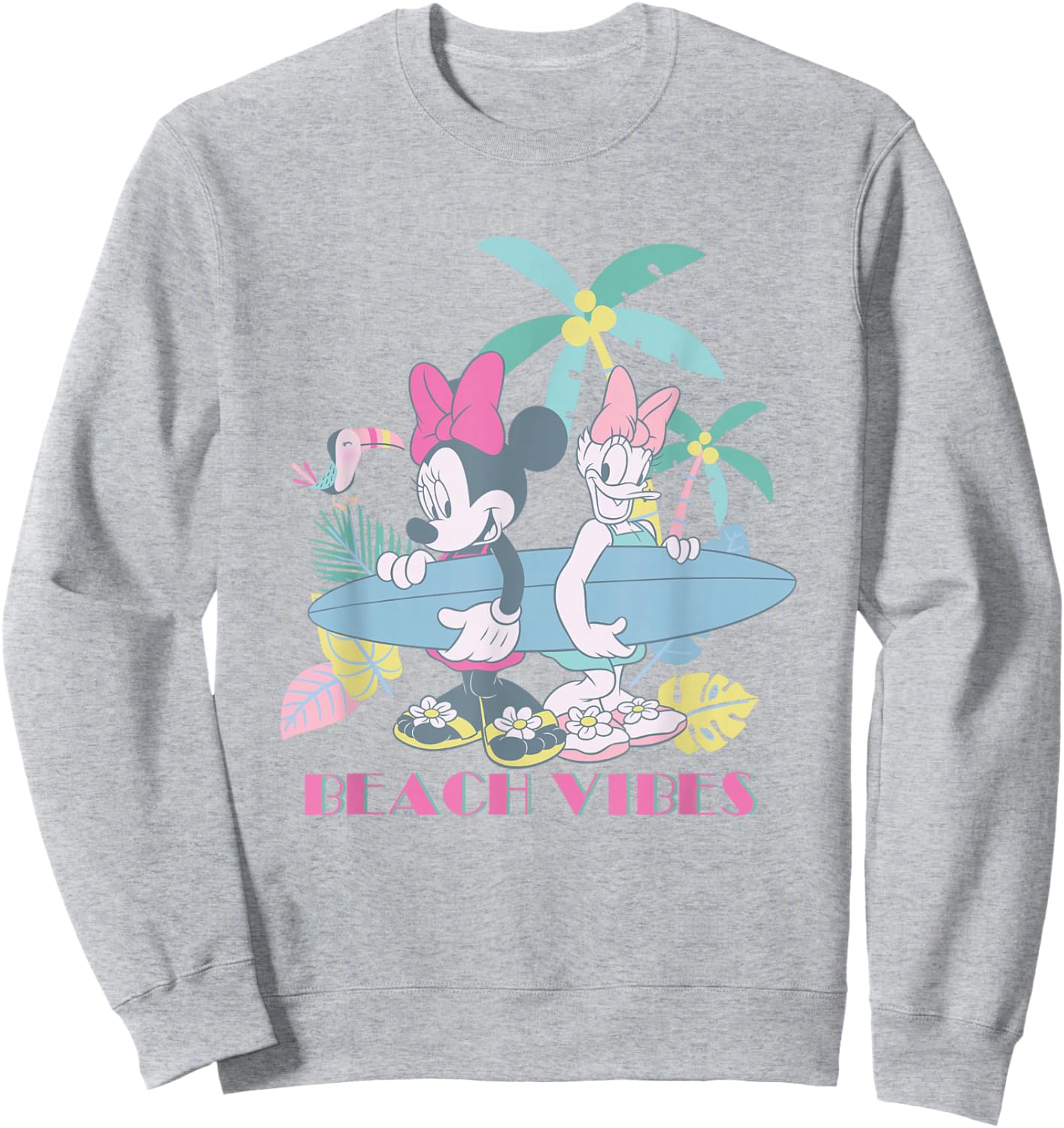 Disney Mickey and Friends Beach Vibes Minnie Daisy Big Logo Sweatshirt - Sweatshirt | Ash