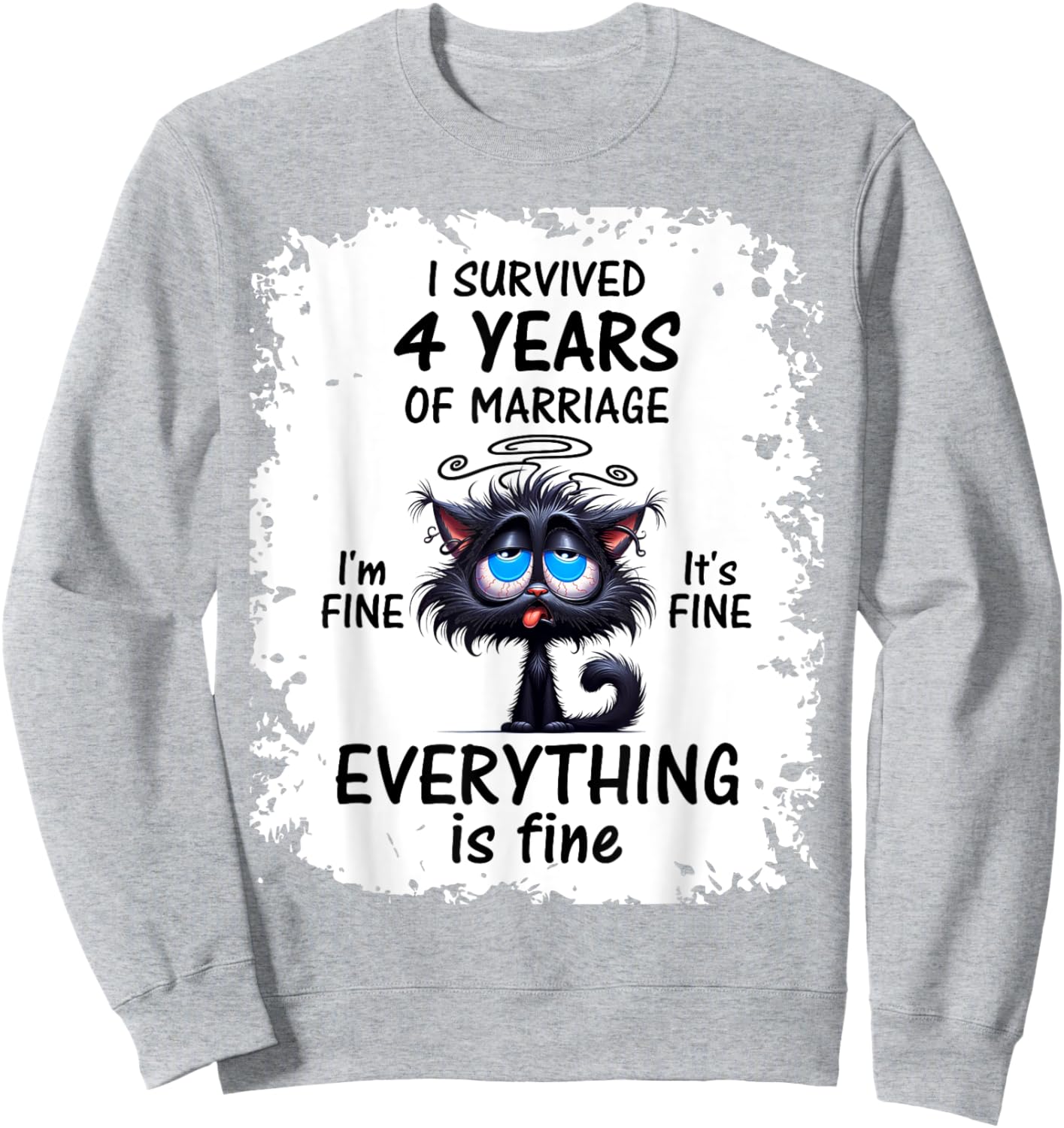 Linen Wedding I Survived 4 Years Of Marriage Sweatshirt - Sweatshirt | Ash