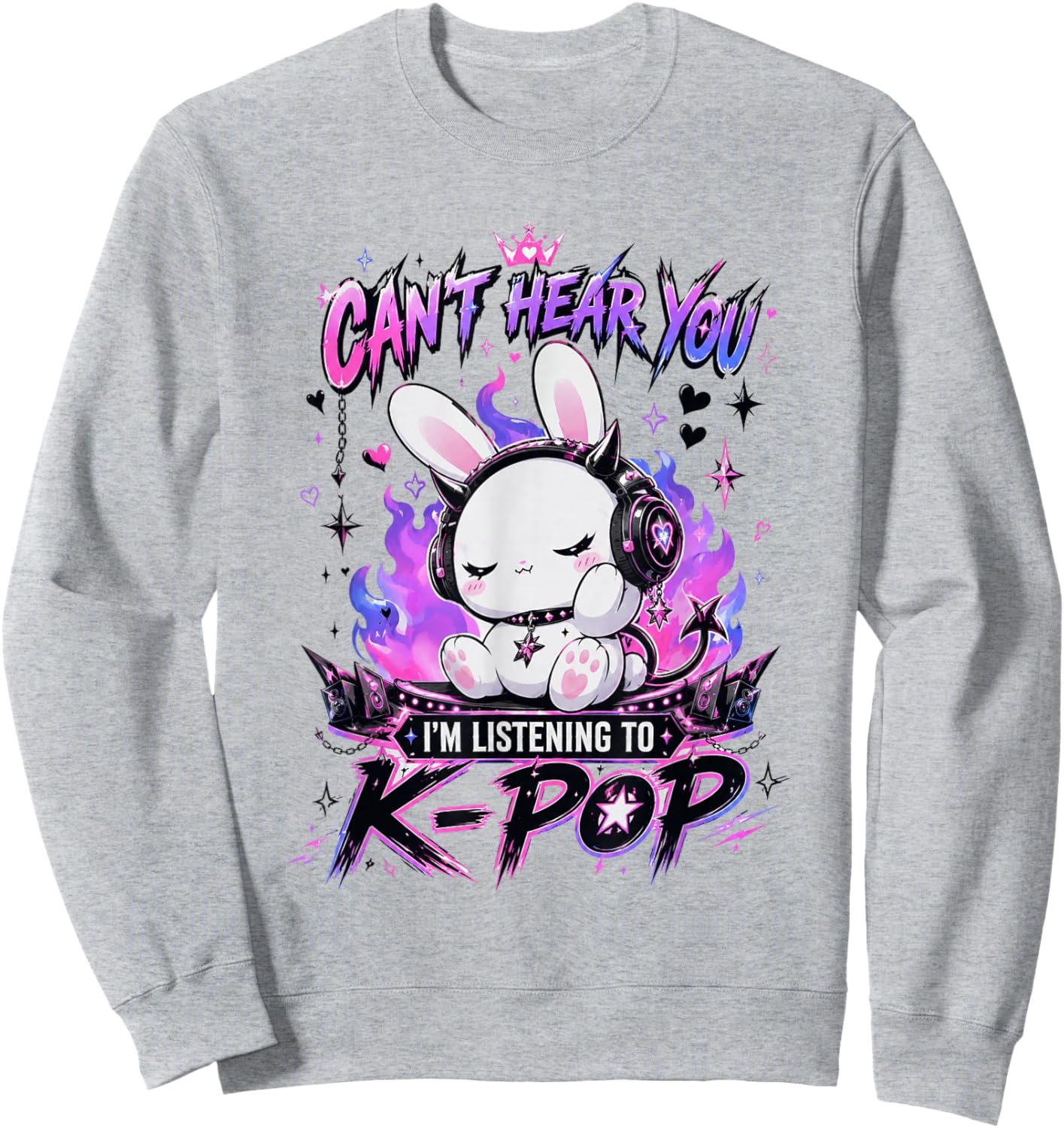 Kpop Rabbit K-pop Can't Hear You I'm Listening Kpop Sweatshirt - Sweatshirt | Ash