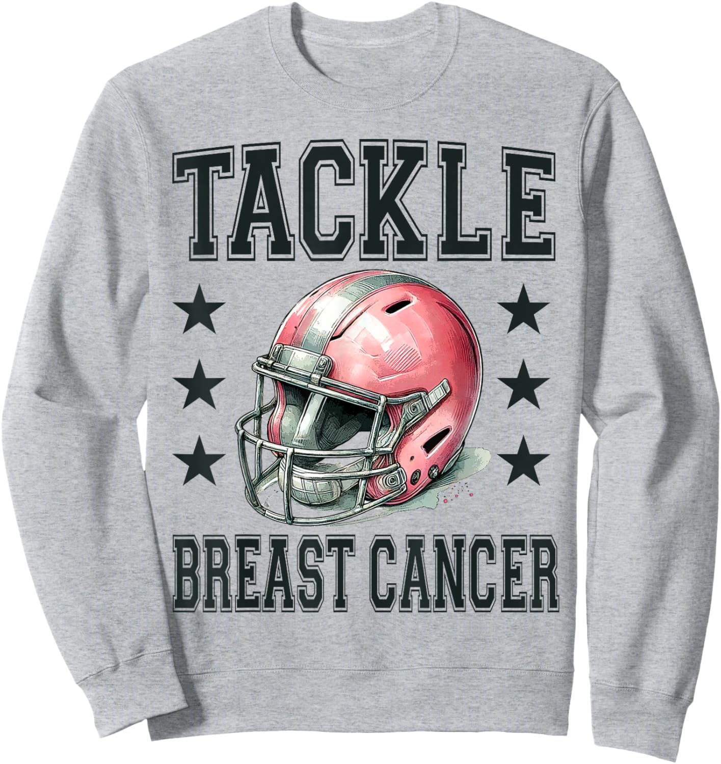 Tackle Breast Cancer Pink Football Helmet Awareness Design Sweatshirt - Sweatshirt | Ash