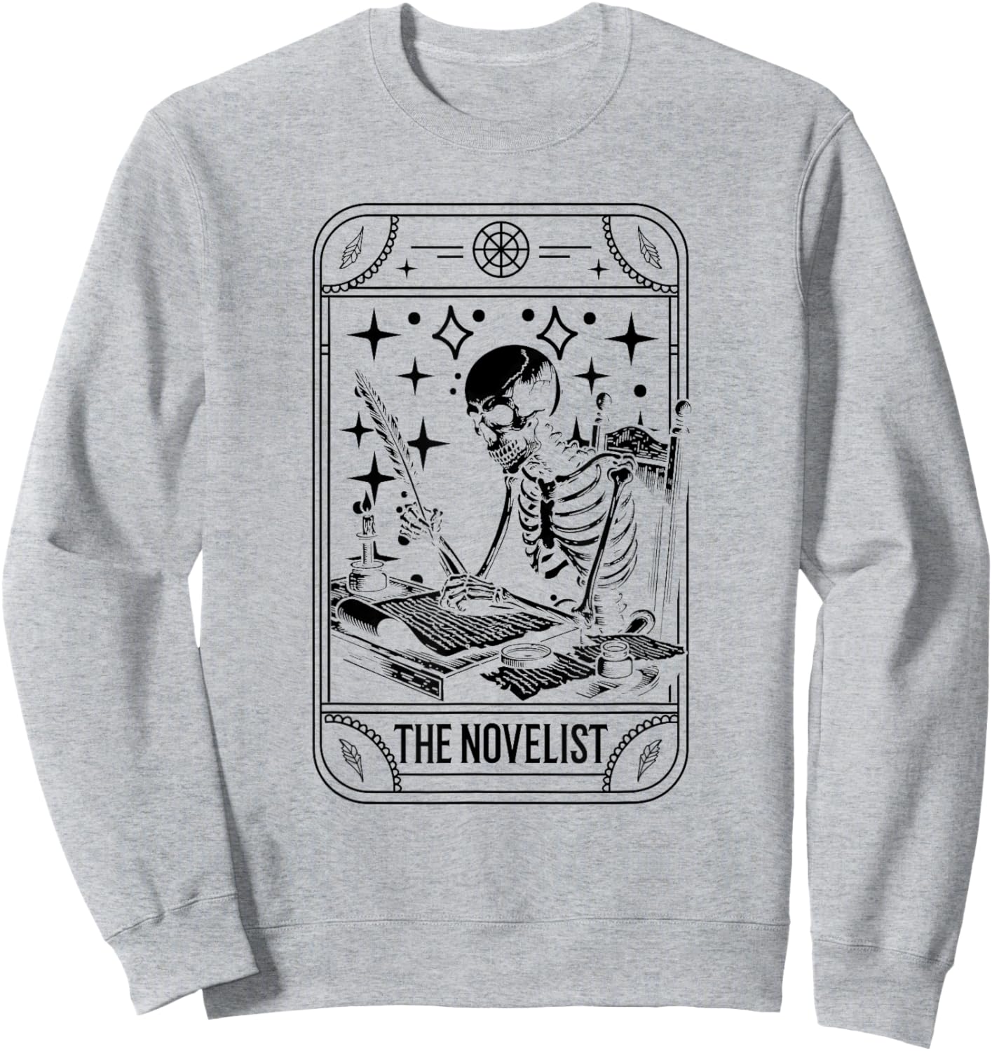 Writer Novelist Book Poetry - Author Skeleton Tarot Card Sweatshirt - Sweatshirt | Ash