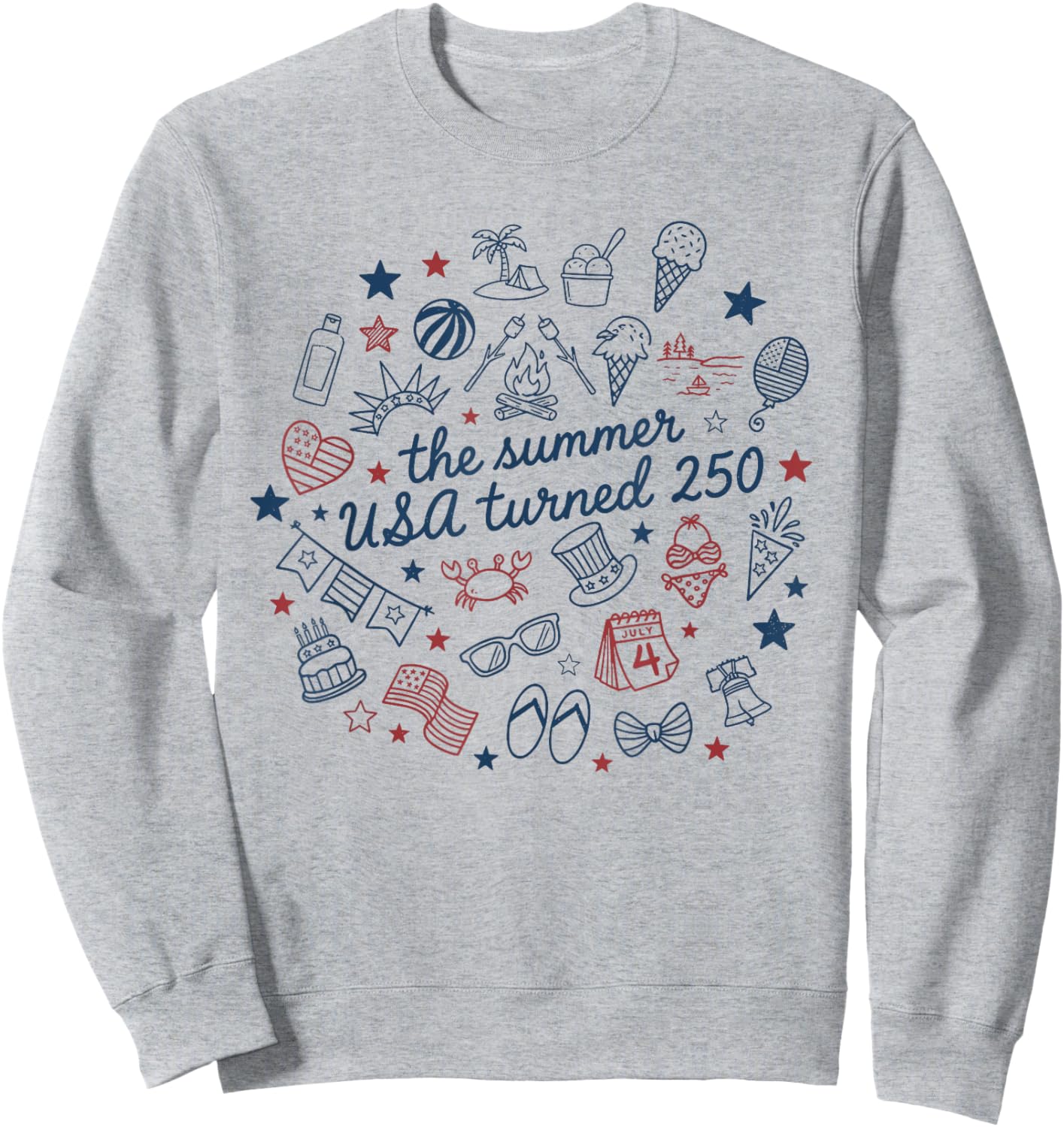 Funny The Summer USA Turns 250 1776-2026 4th of July Sweatshirt - Sweatshirt | Ash