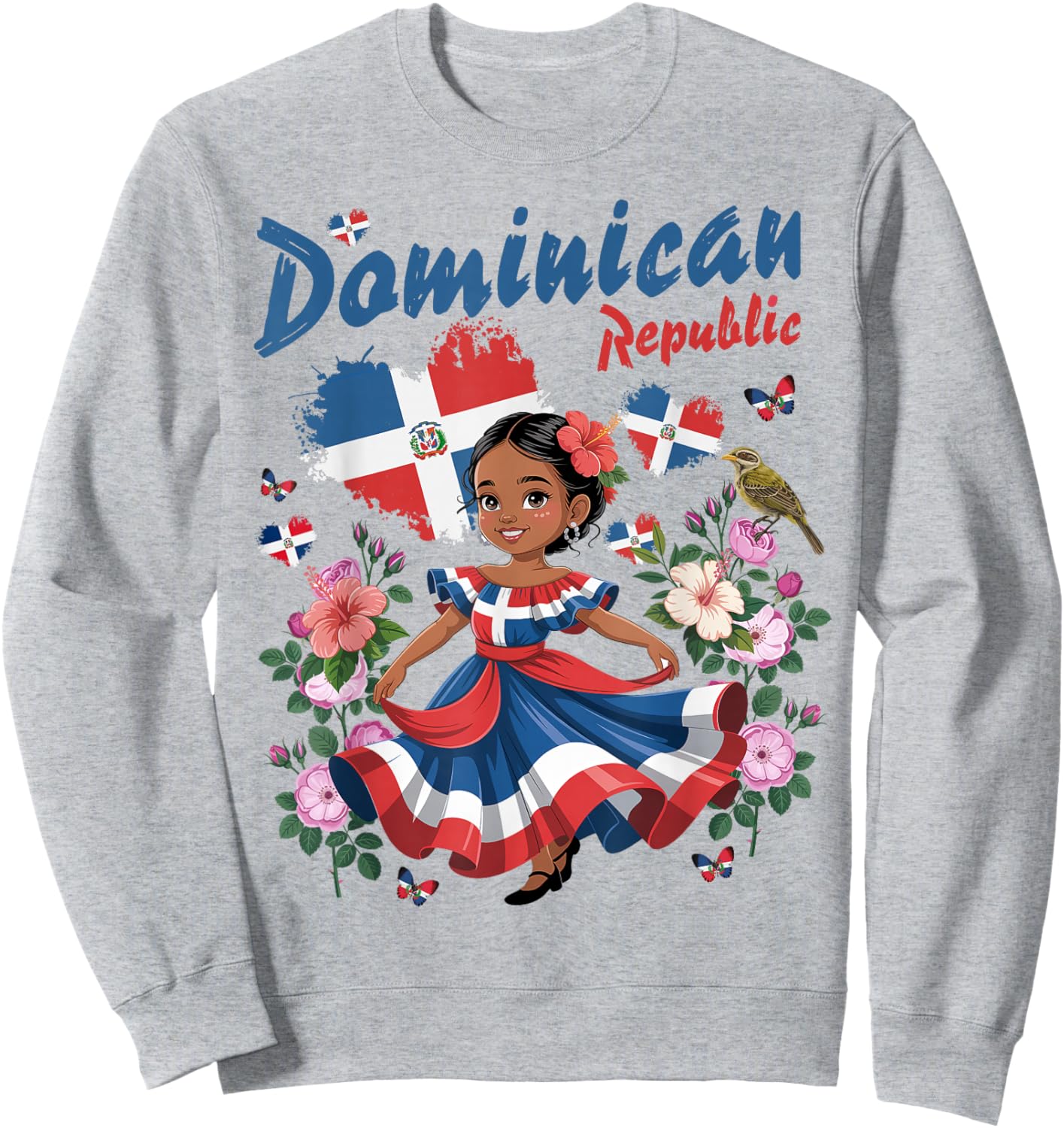 Dominican Republic Flag Outfit Idea for Girls Dominicana Sweatshirt - Sweatshirt | Ash