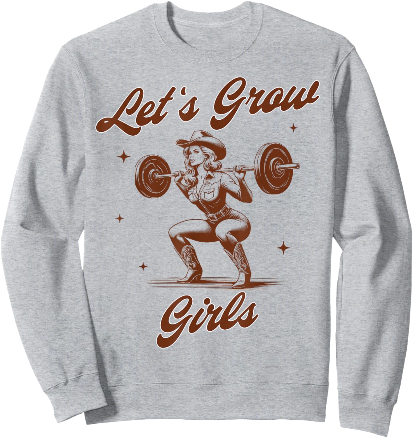 Fitness Workout Cowgirl Muscle Mommy Let's Grows Girls Sweatshirt - Sweatshirt | Ash