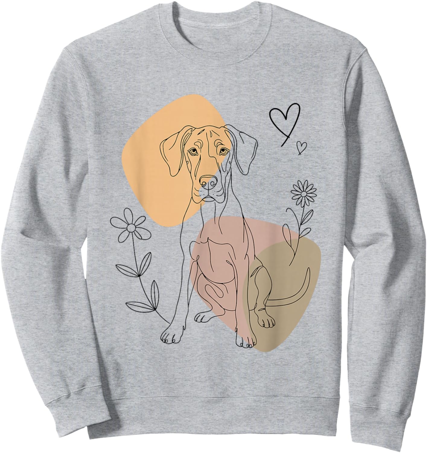 Line Art Great Dane Minimalist Sweatshirt - Sweatshirt | Ash