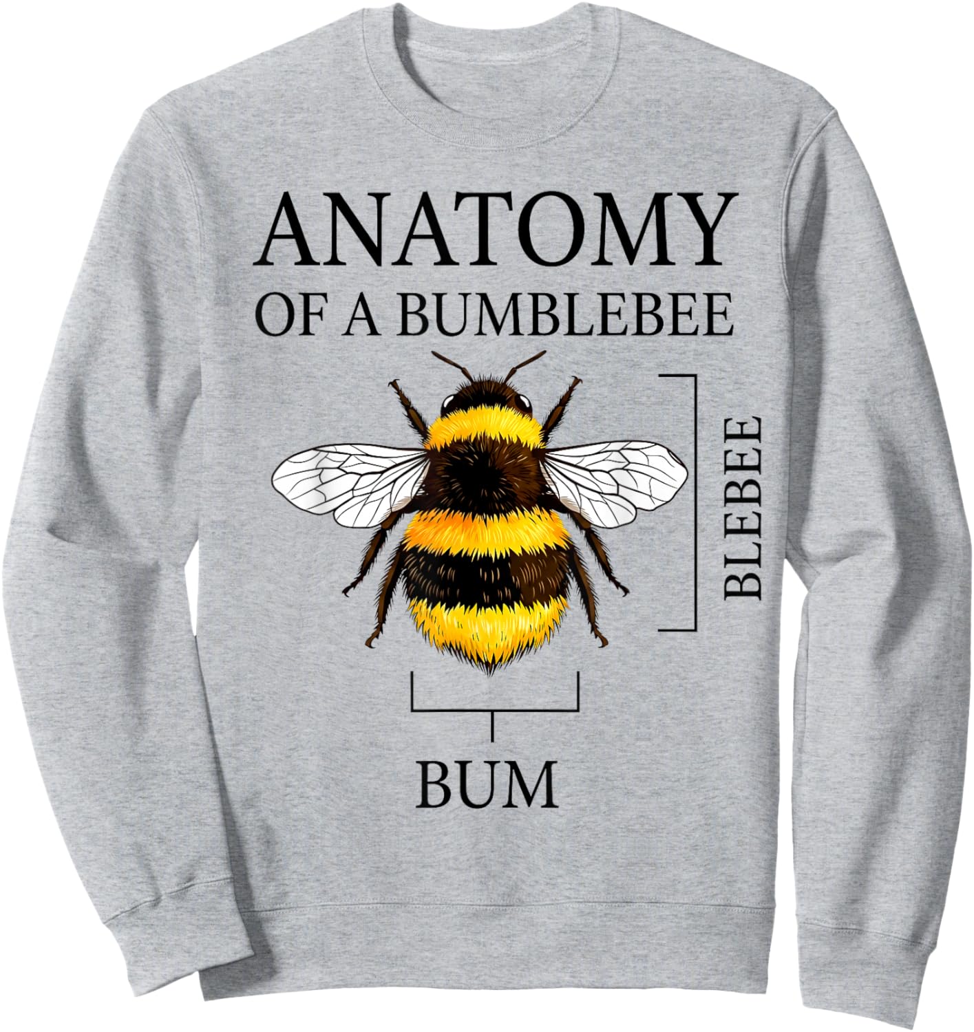 Anatomy of A Bumblebee Vintage Funny Bee Science Joke Sweatshirt - Sweatshirt | Ash
