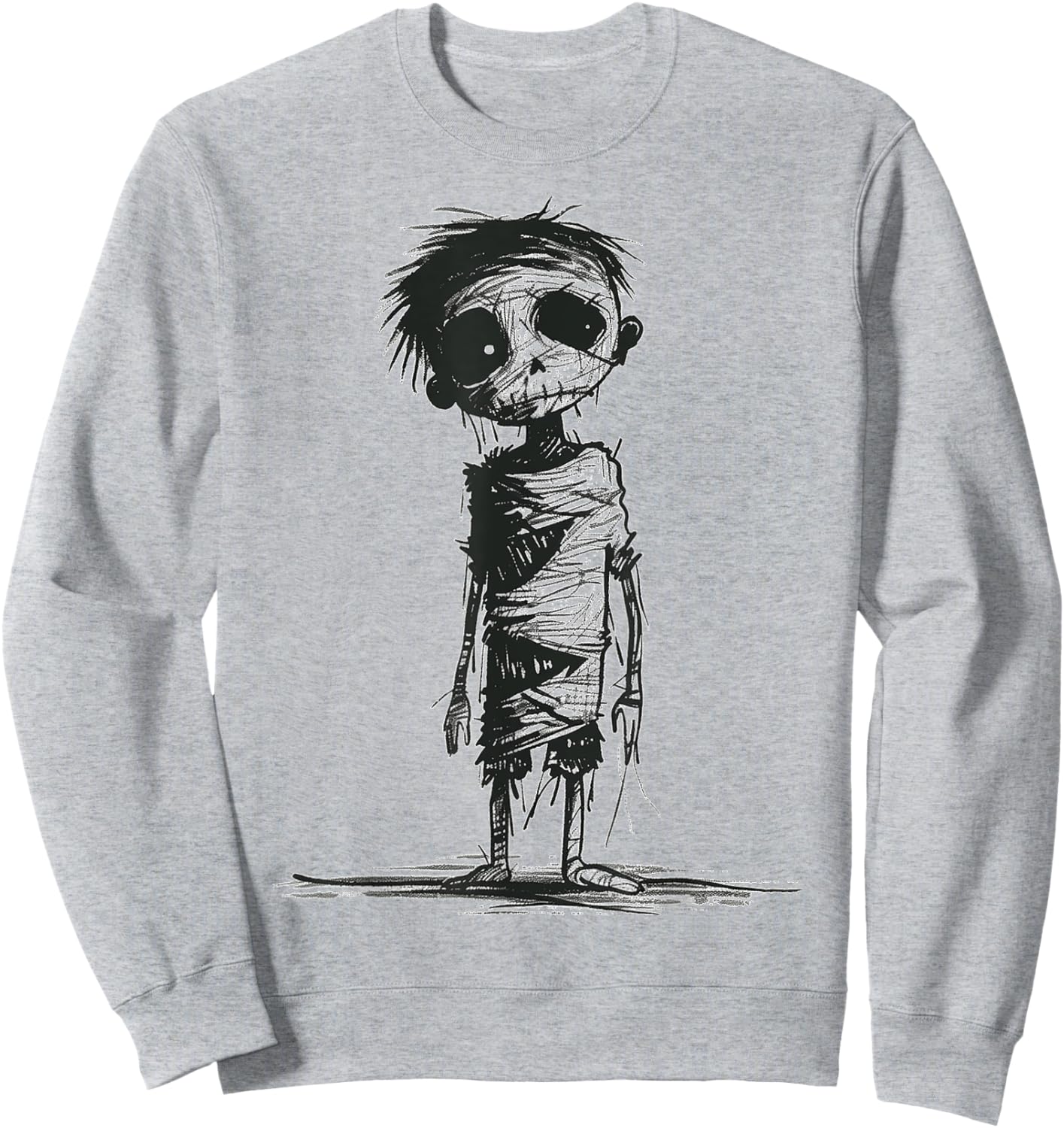 Zombie Costume Halloween Graphic Art Zombie Sweatshirt - Sweatshirt | Ash