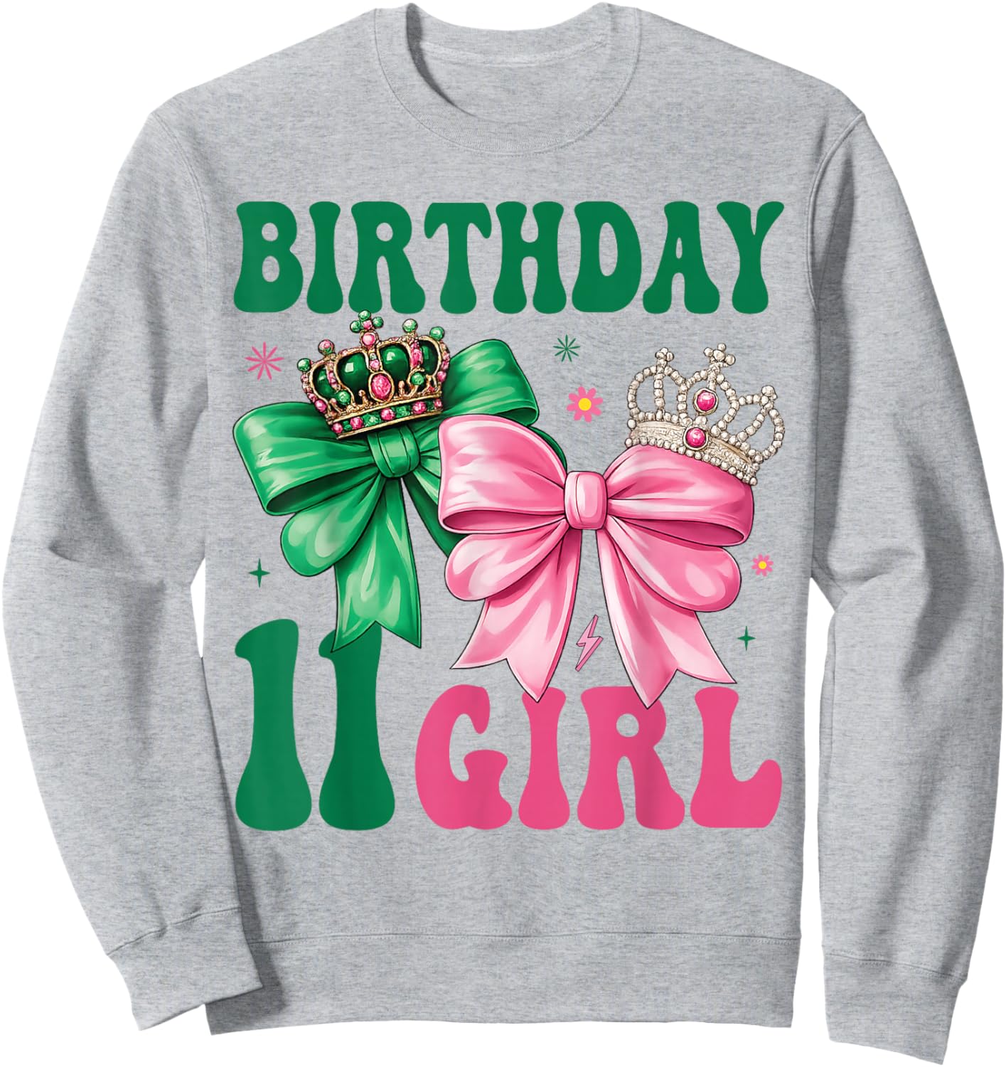 11th Birthday Girl Its My 11th Birthday Pink Coquette Bow Sweatshirt - Sweatshirt | Ash