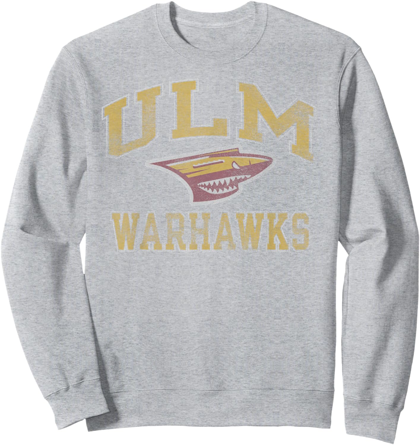 Louisiana Monroe Warhawks Vintage Worn Gray Sweatshirt - Sweatshirt | Ash