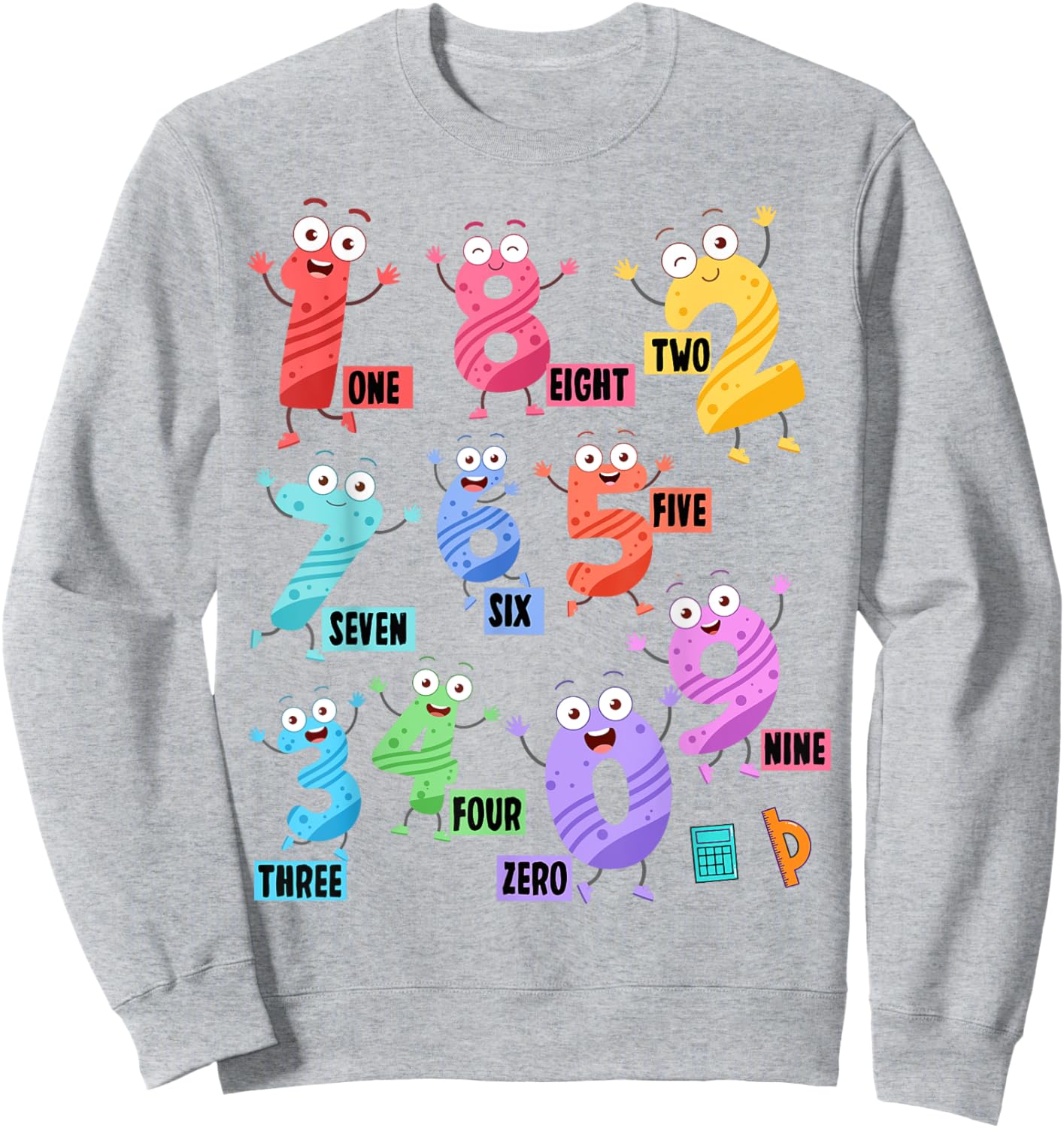 Maths Day Costume With Numbers On Idea Kids Maths Number Sweatshirt - Sweatshirt | Ash