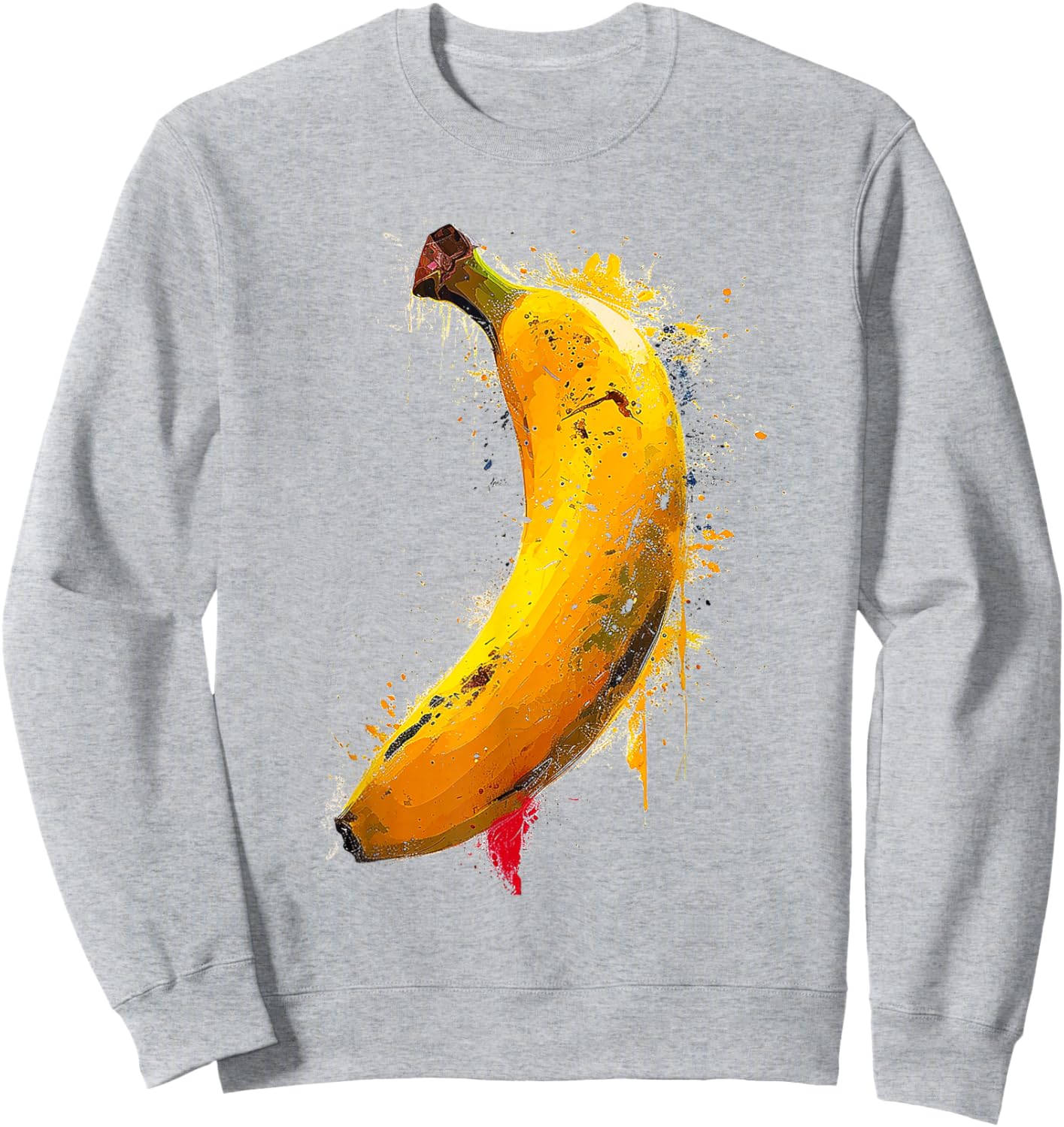 Banana Abstract Graphic Painting Art Fruit Banana Sweatshirt - Sweatshirt | Ash