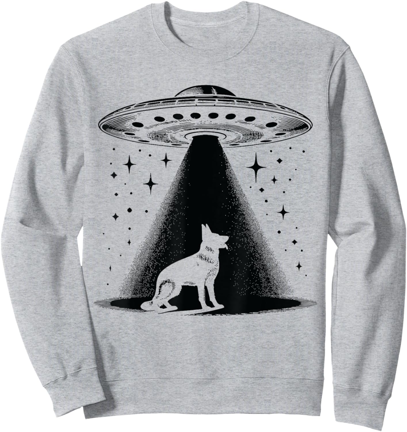 German Shepherd Mom Dad Dog - Funny Alien UFO Sweatshirt - Sweatshirt | Ash
