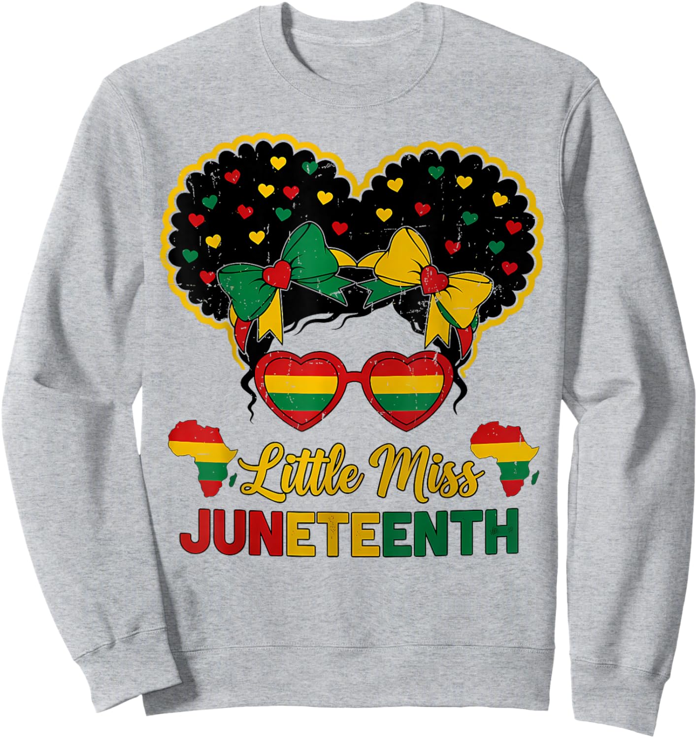 Afro Black Girl Juneteenth 1865 African Pride Celebration Sweatshirt - Sweatshirt | Ash