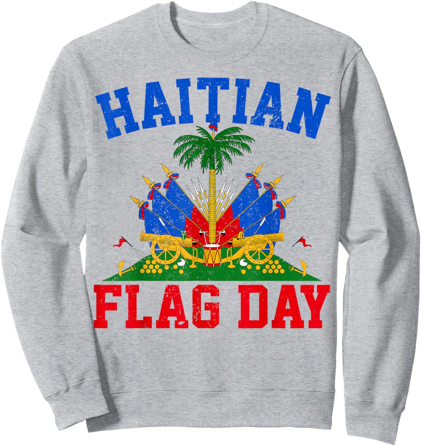 Happy Haitian Flag Day Haiti Independence Women Men Kids Sweatshirt - Sweatshirt | Ash