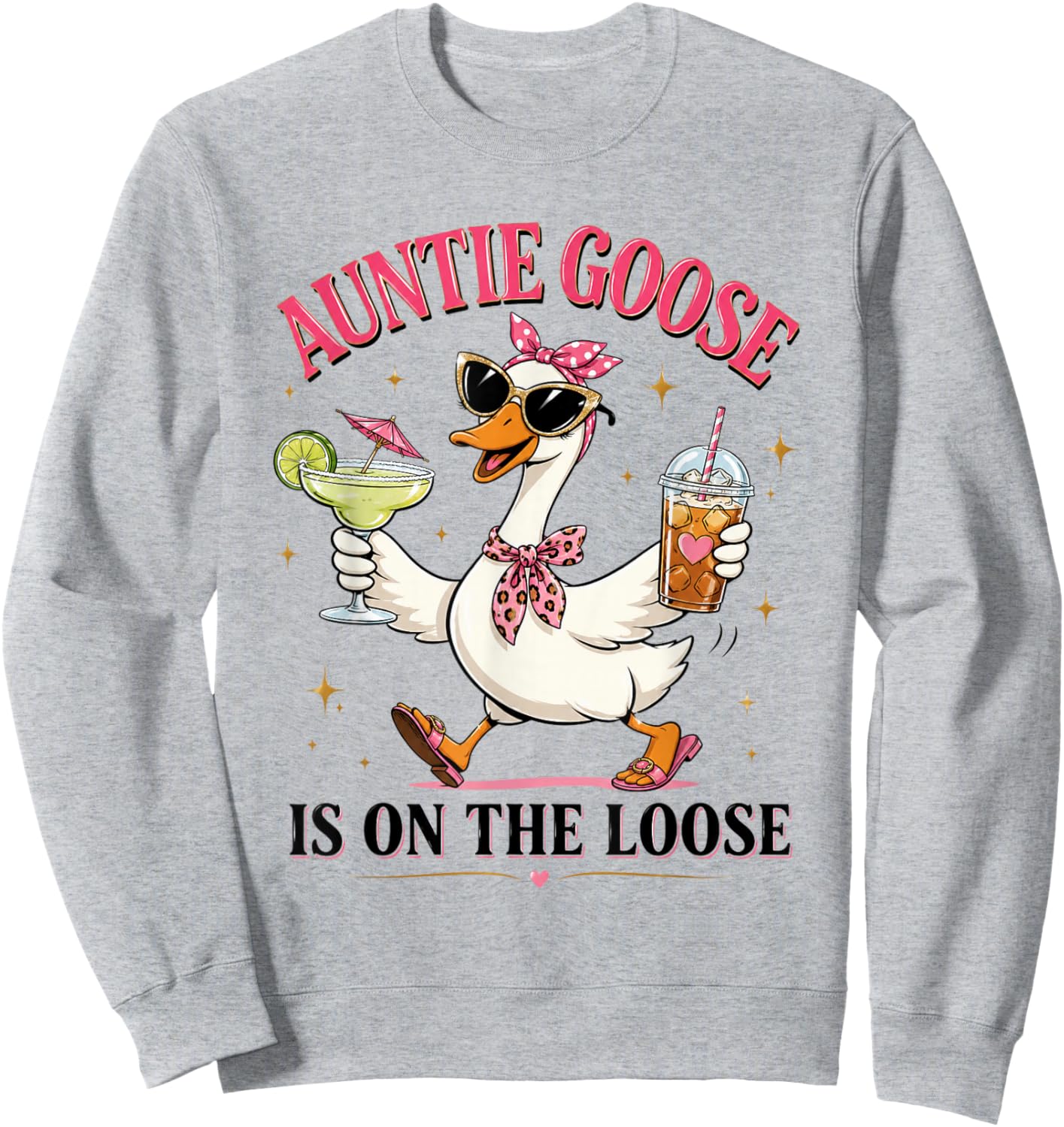 Funny Silly Goose Auntie Goose is On The Loose Sweatshirt - Sweatshirt | Ash