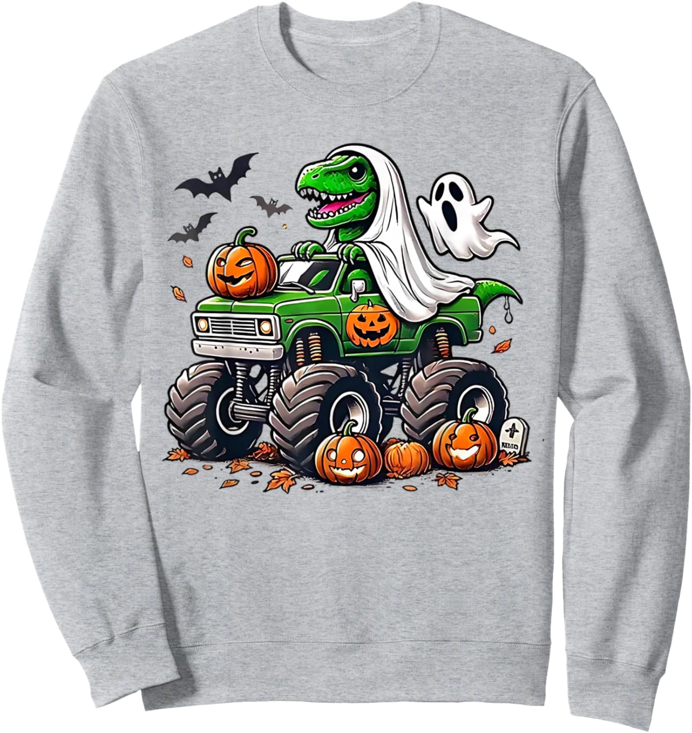 Orange Halloween Shirt Boys Toddler Kids Ghost Shirts T Rex Sweatshirt - Sweatshirt | Ash