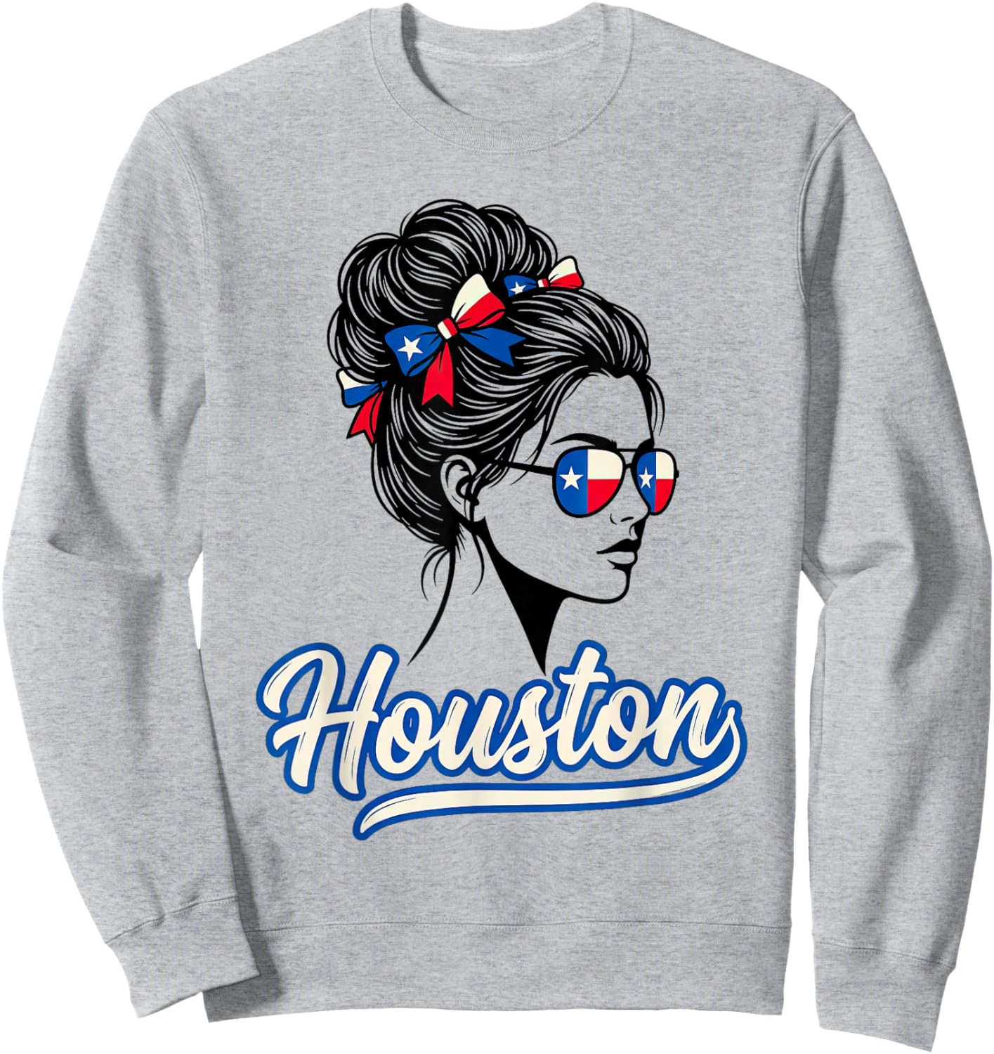 Houston Texas for Woman Texan for Girl Travel Souvenir Sweatshirt - Sweatshirt | Ash