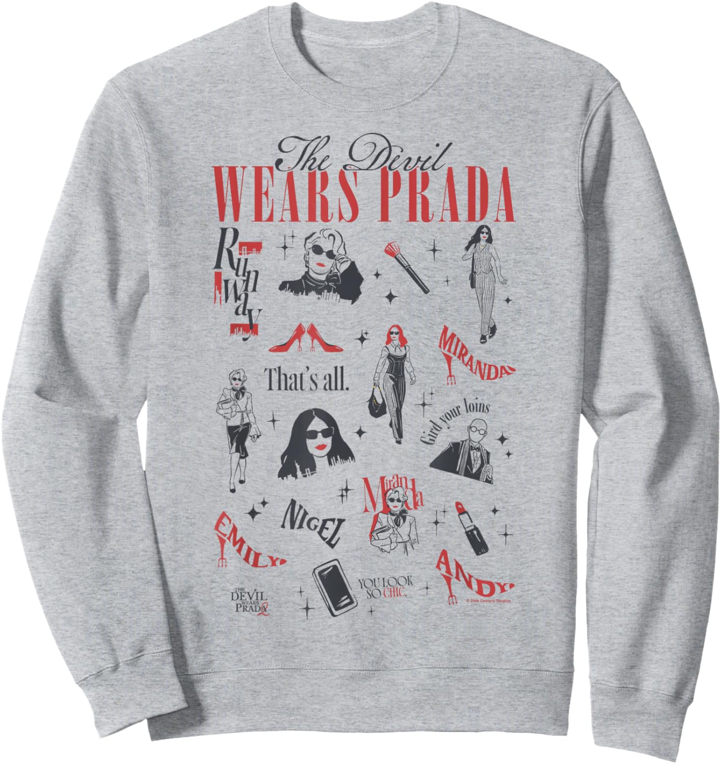 The Devil Wears Prada 2 Minimalistic Art Icons Collage Sweatshirt - Sweatshirt | Ash