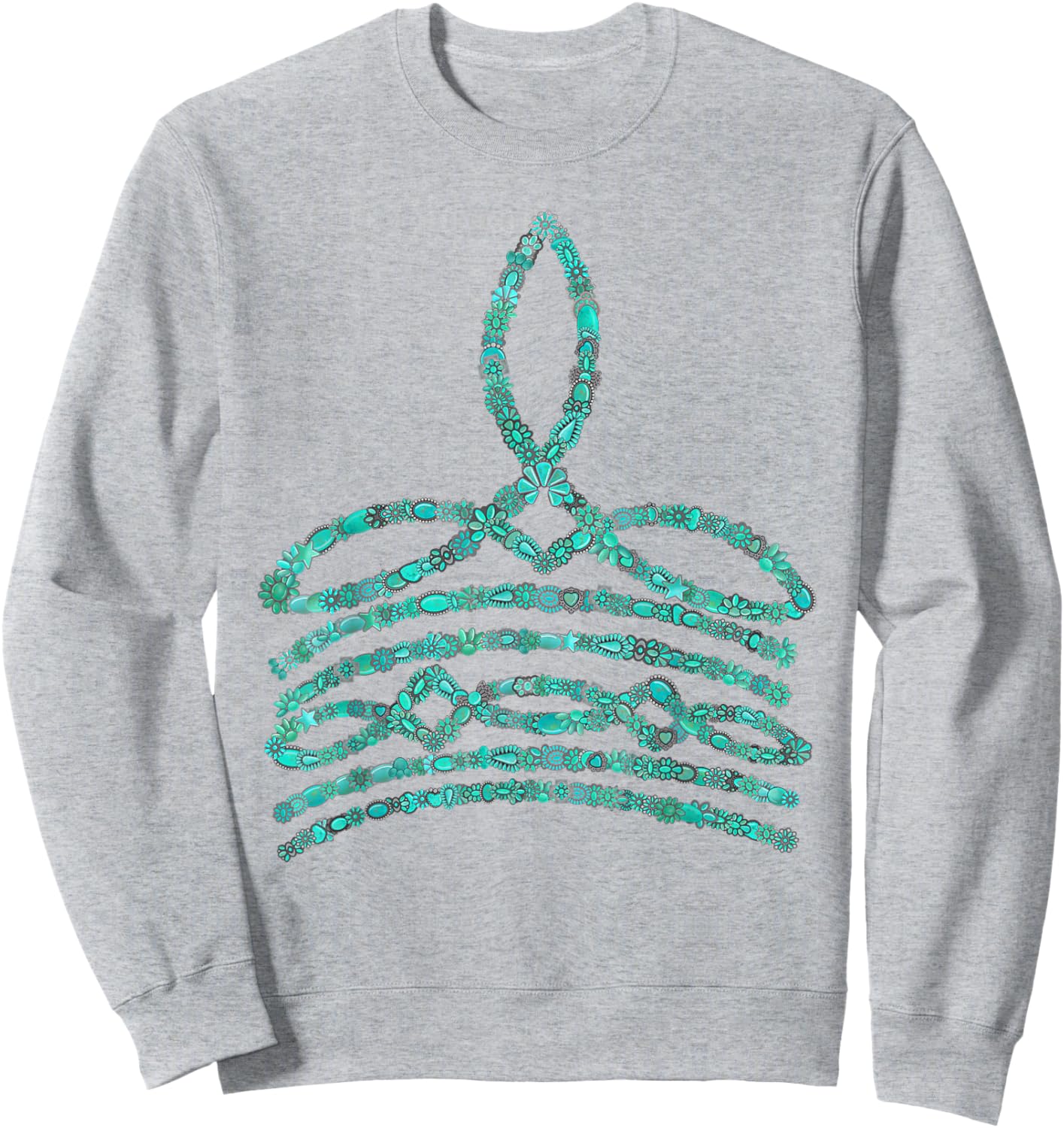 Western Boho Cowboy Boots Turquoise Boot Stitch Western Girl Sweatshirt - Sweatshirt | Ash