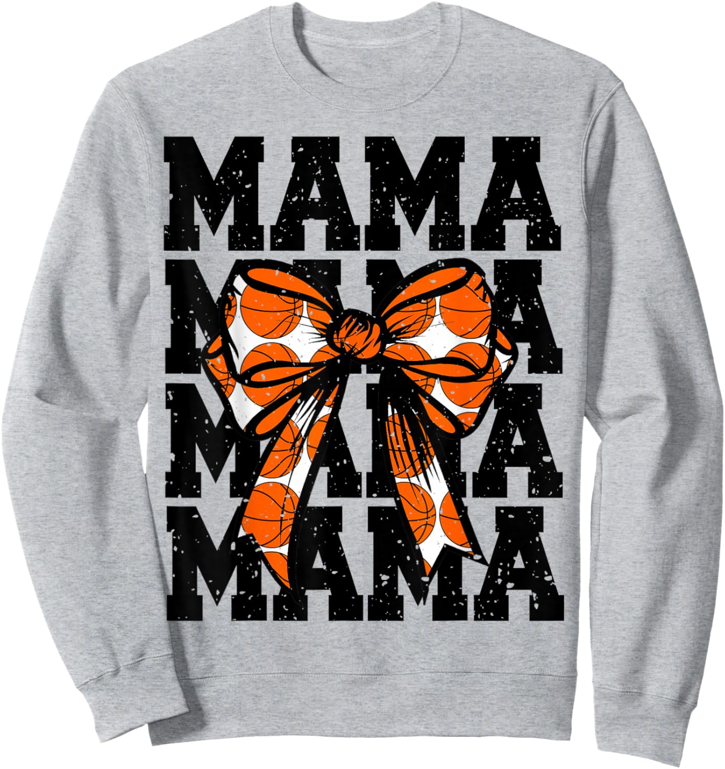 Basketball Mom Player Coquette Bow Game Day Team Lover Mama Sweatshirt - Sweatshirt | Ash