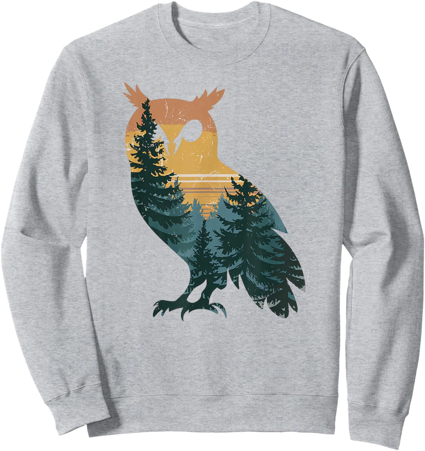 Owl Hunting Hiking Outdoor Camping Forest Men Women Owl Sweatshirt - Sweatshirt | Ash