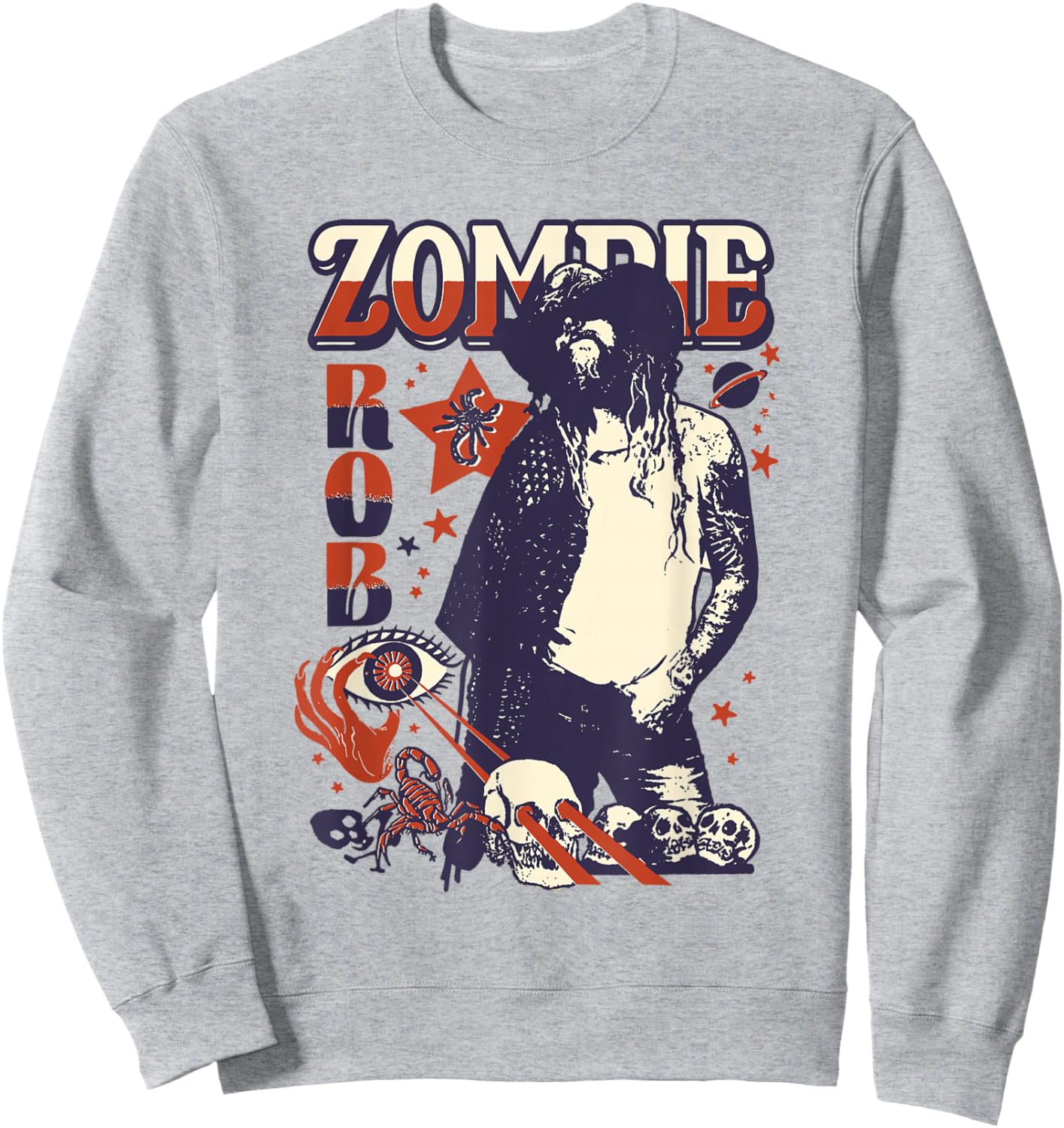 Rob Zombie Laser Stars And Scorpions Sweatshirt - Sweatshirt | Ash