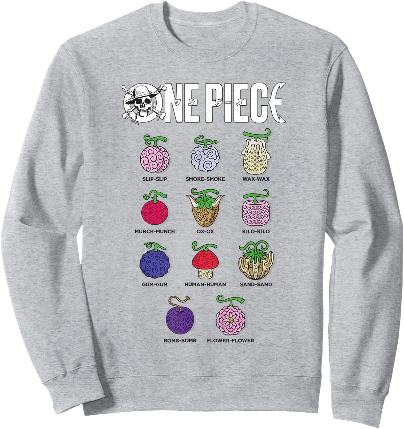 One Piece Devil Fruits Sweatshirt - Sweatshirt | Ash