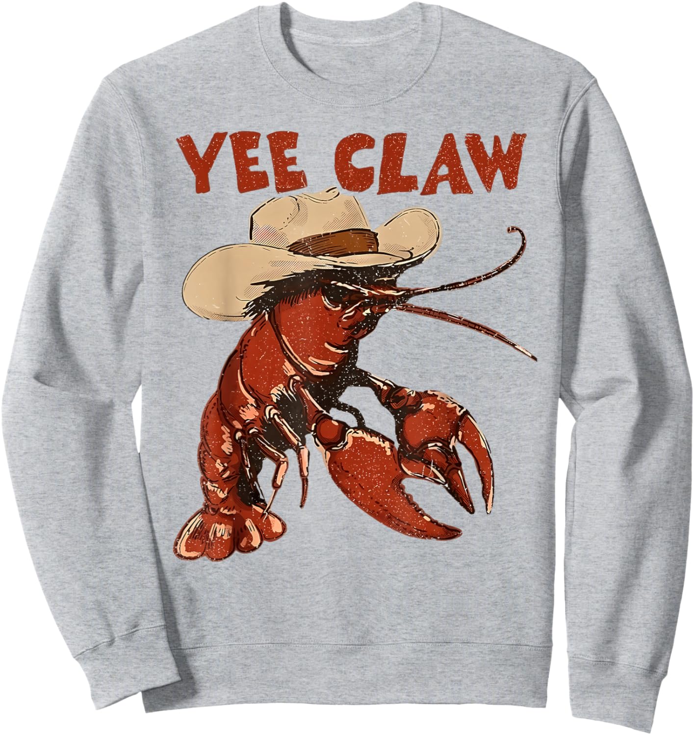Yee Claw Lobster Cowboy Western Beach Amalfi Coast Trip Sweatshirt - Sweatshirt | Ash