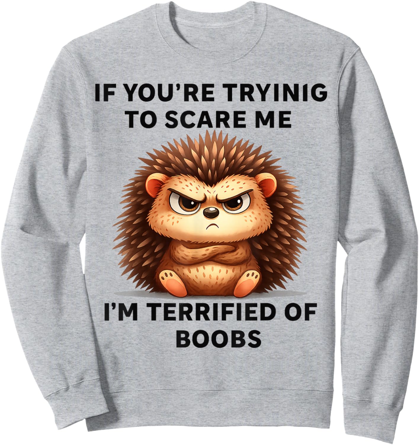 If You're Trying Scare Me I'm Terrified Boobs Sweatshirt - Sweatshirt | Ash