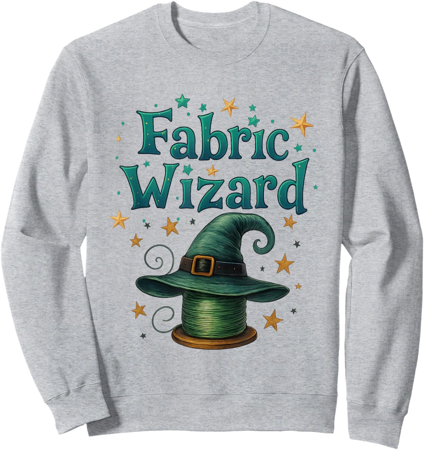 Cool Quilting Quilt Sewing Halloween Fabric Wizard Sweatshirt - Sweatshirt | Ash