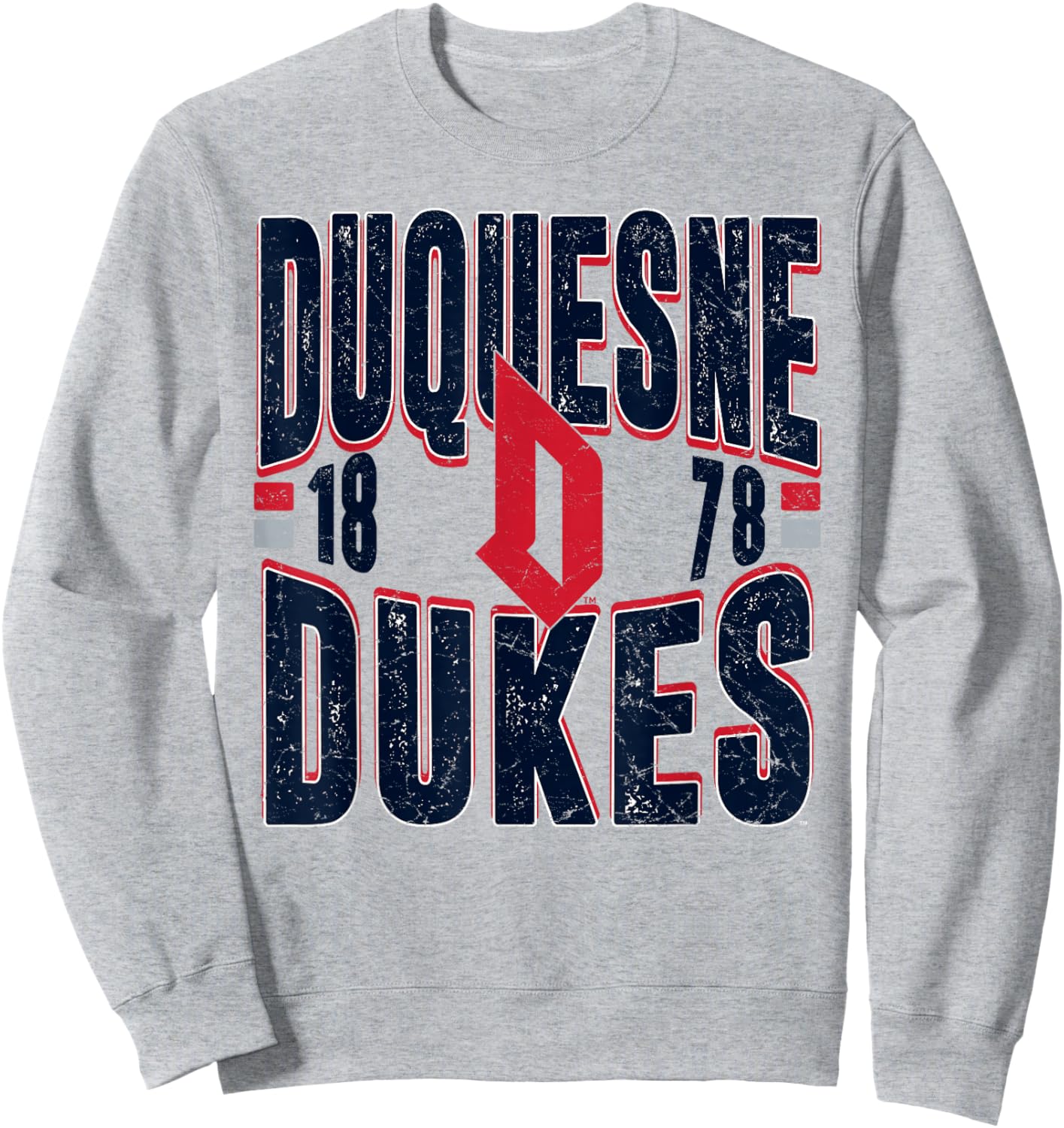Duquesne Dukes Vintage 90's Retro White Officially Licensed Sweatshirt - Sweatshirt | Ash