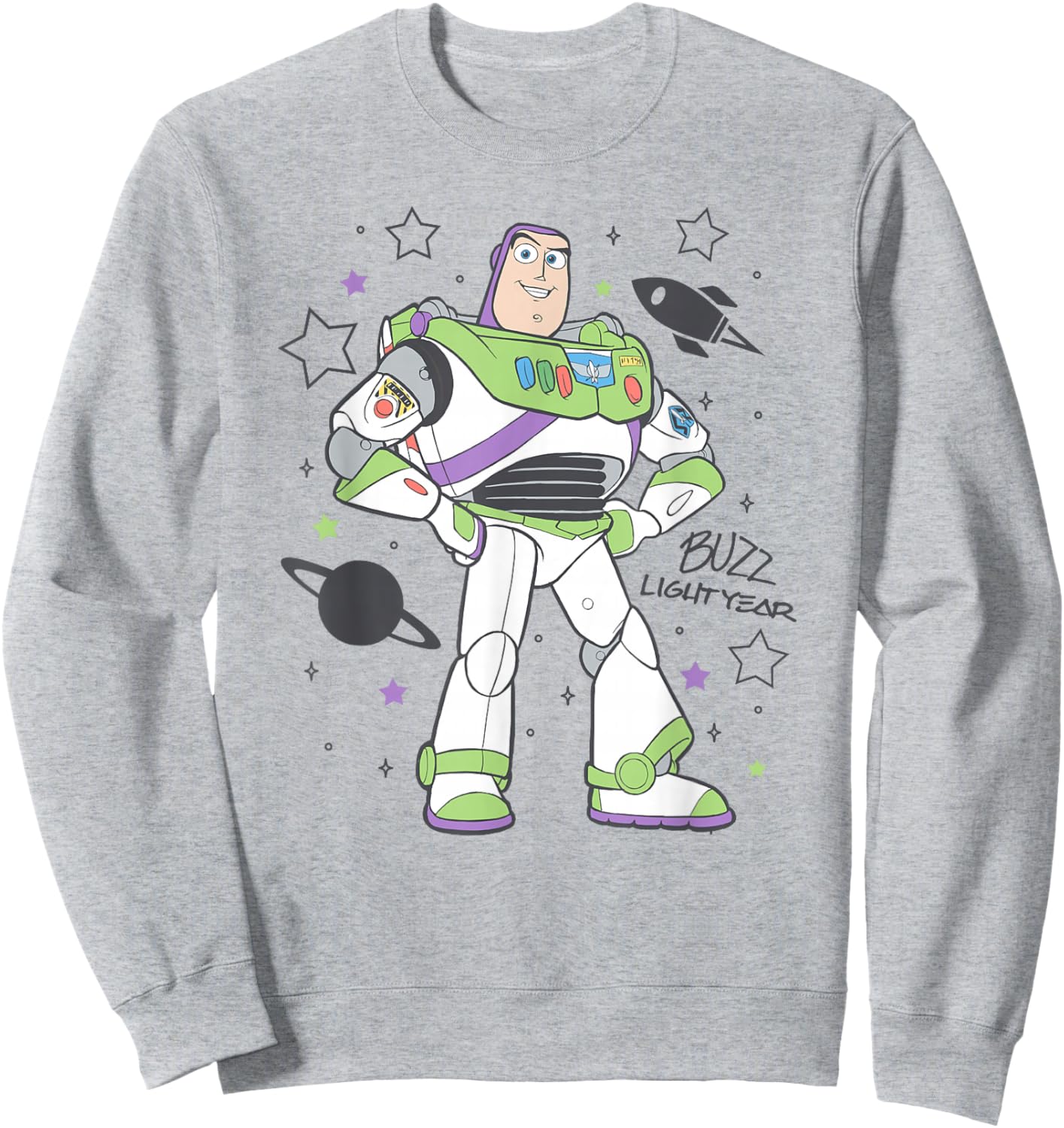 Disney Pixar Toy Story Buzz Lightyear's Signature Portrait Sweatshirt - Sweatshirt | Ash
