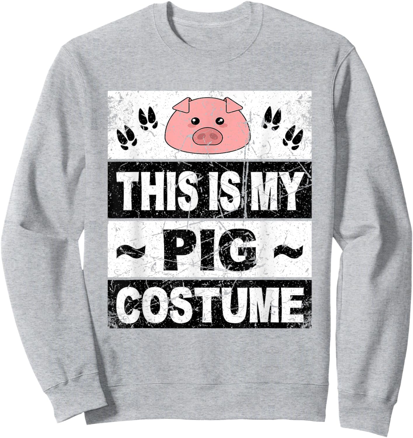 Retro Pig Costume Shirt Adult Women Men Kids Toddler Baby Sweatshirt - Sweatshirt | Ash