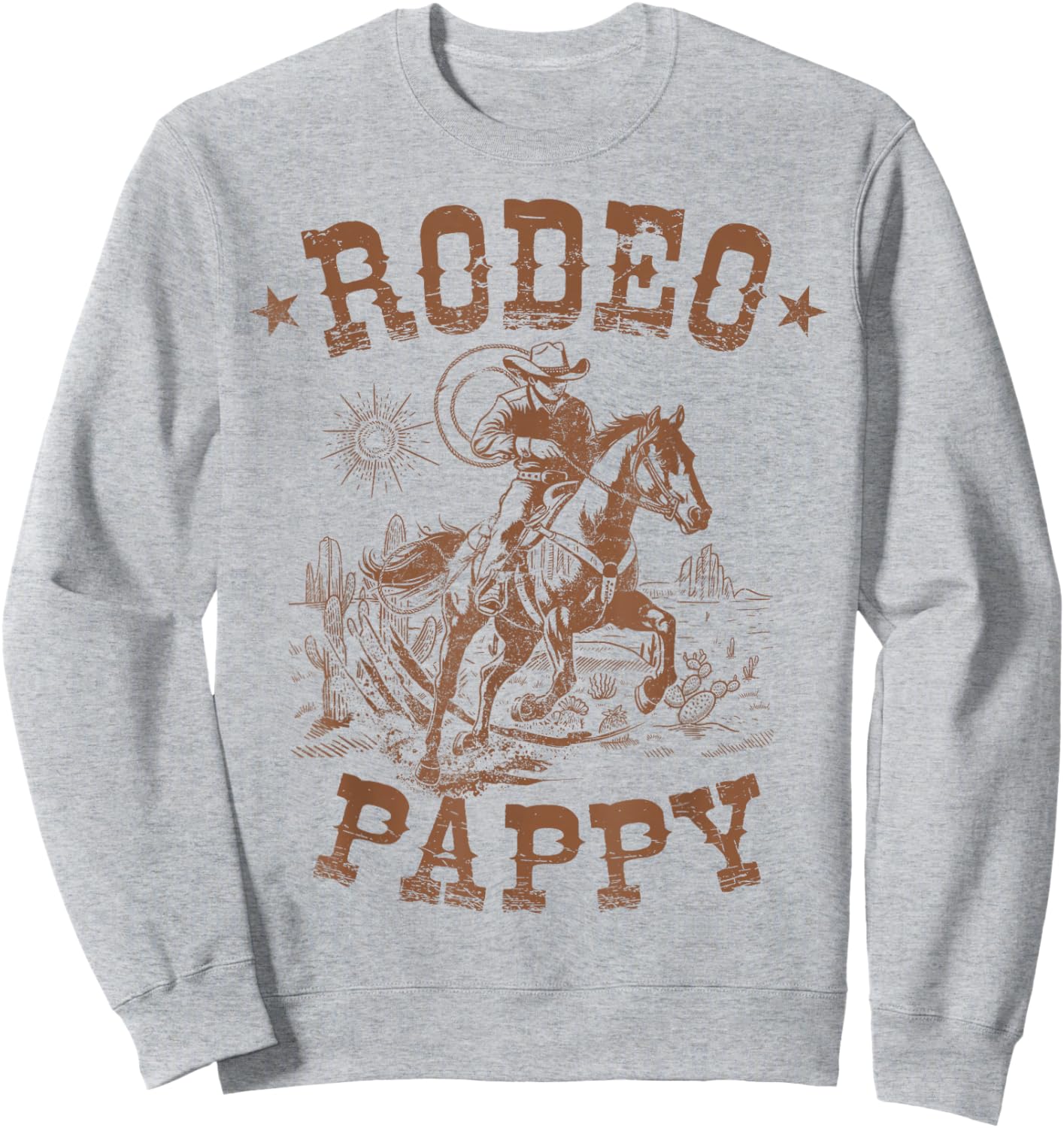 Rodeo Pappy Western Cowboy Family Matching Father's Day Sweatshirt - Sweatshirt | Ash