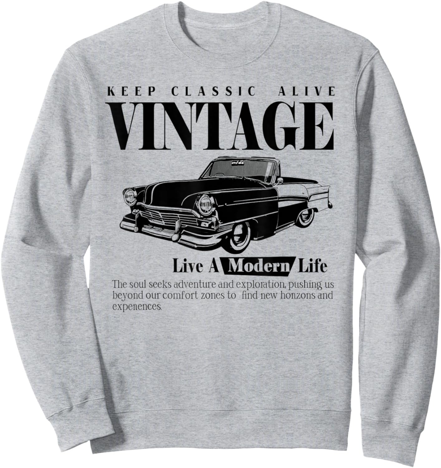 Keep Classic Alive Vintage Y2k Sweatshirt - Sweatshirt | Ash