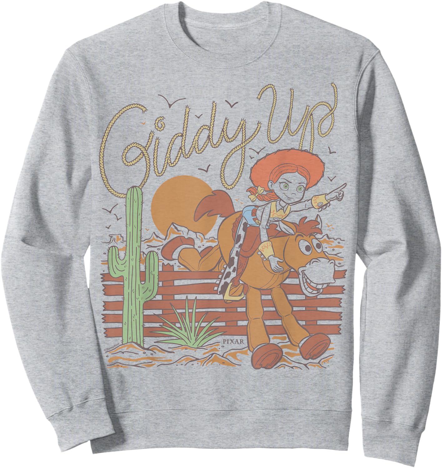 Disney - Toy Story Jessie Riding Bullseye Giddy Up Western Sweatshirt - Sweatshirt | Ash
