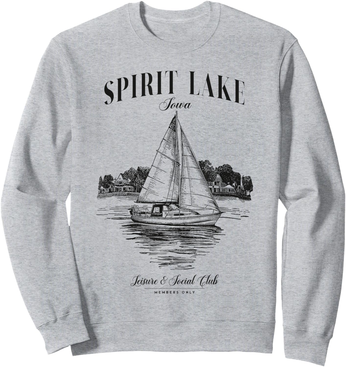 Spirit Lake Iowa Outdoors Vintage Sweatshirt - Sweatshirt | Ash
