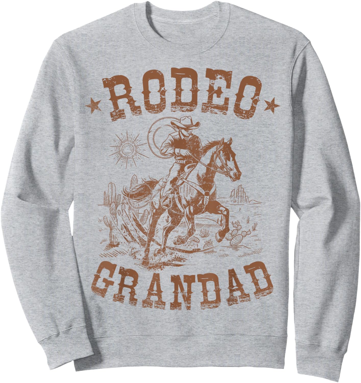 Rodeo Grandad Western Cowboy Family Matching Father's Day Sweatshirt - Sweatshirt | Ash