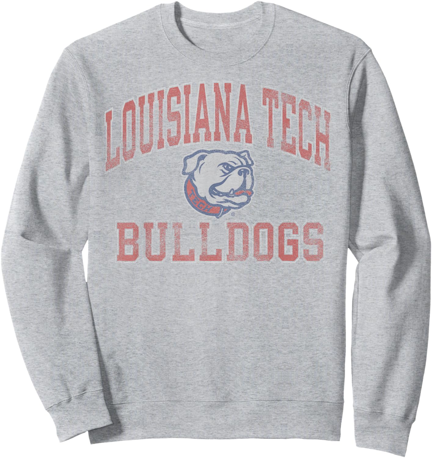 Louisiana Tech Bulldogs Vintage Worn Gray Sweatshirt - Sweatshirt | Ash