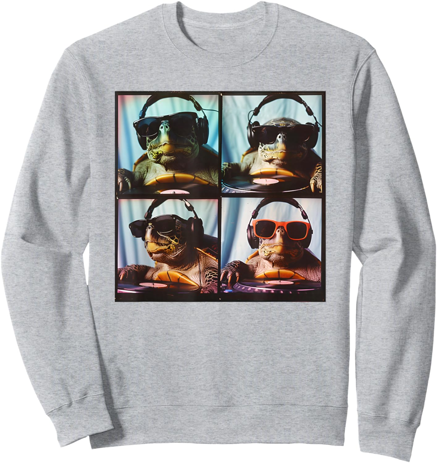 Funny Turtle Face Animal Photobooth Unique Pet Turtle Mom Sweatshirt - Sweatshirt | Ash