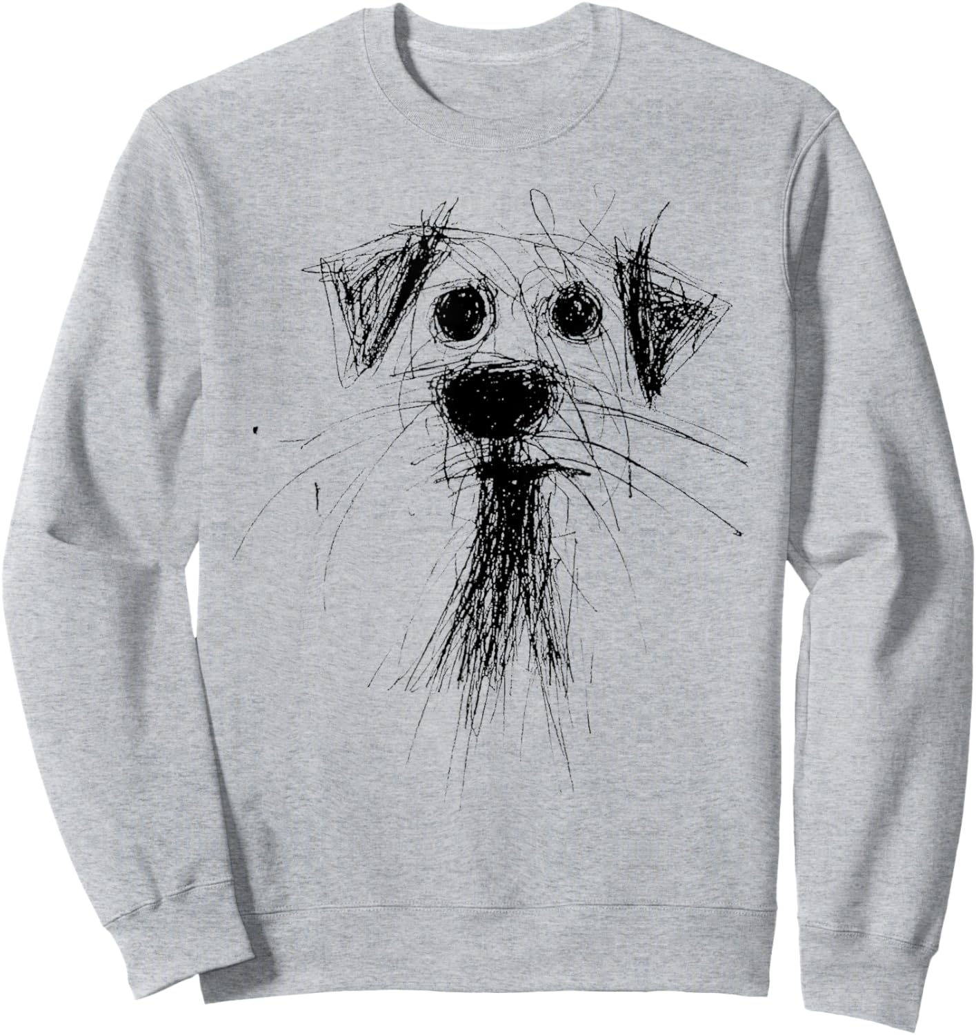 Dog Lover Abstract Scribble Art Cute Puppy Puppy Sweatshirt - Sweatshirt | Ash