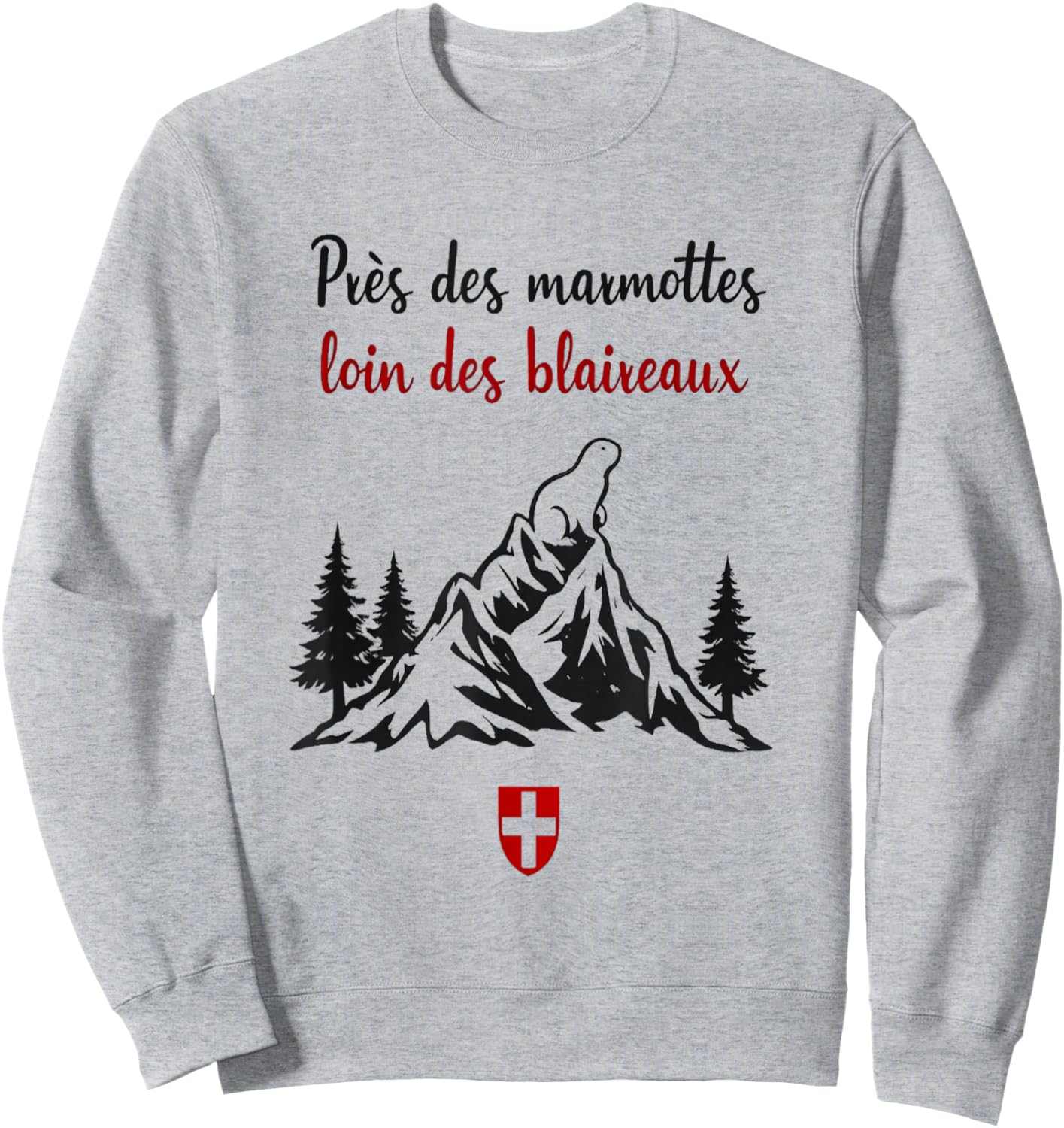 Funny Mountain Groundhog Gift Hiking Alps Savoy Sweatshirt - Sweatshirt | Ash