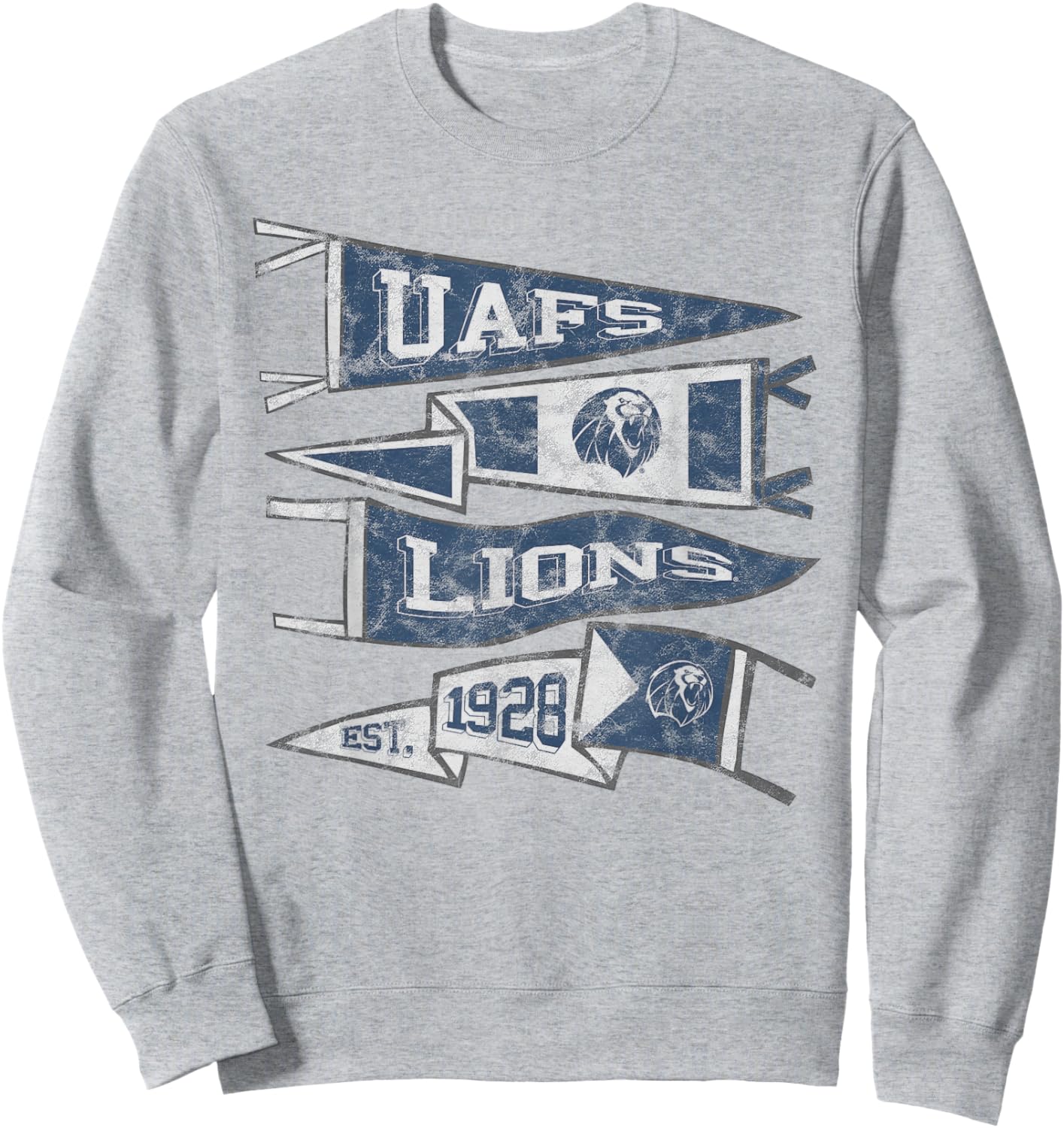 University of Arkansas Fort Smith Lions Distressed Pennants Sweatshirt - Sweatshirt | Ash