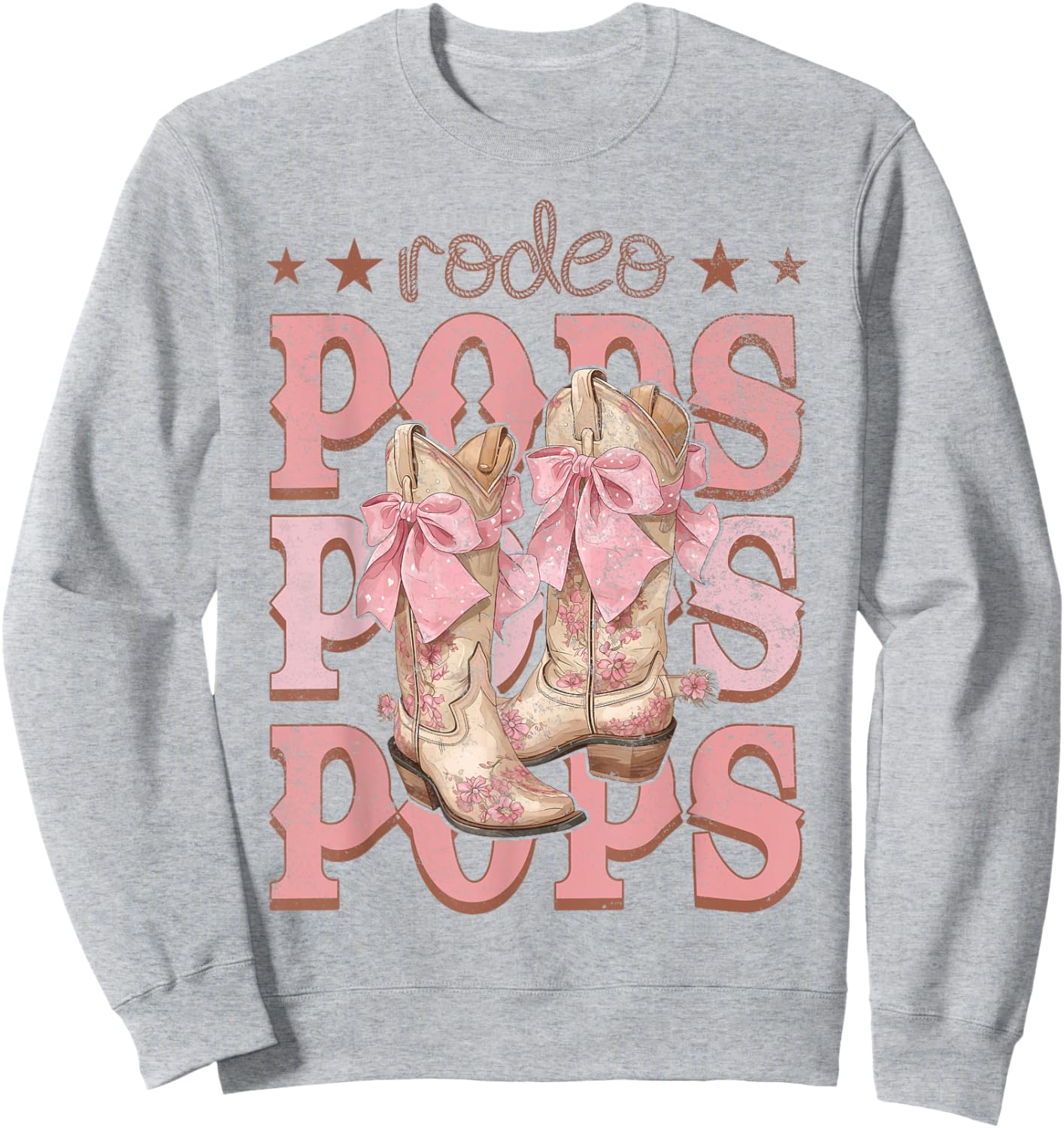 Rodeo Pops Pink Boots Coquette Cow-Girl Birthday Party Sweatshirt - Sweatshirt | Ash
