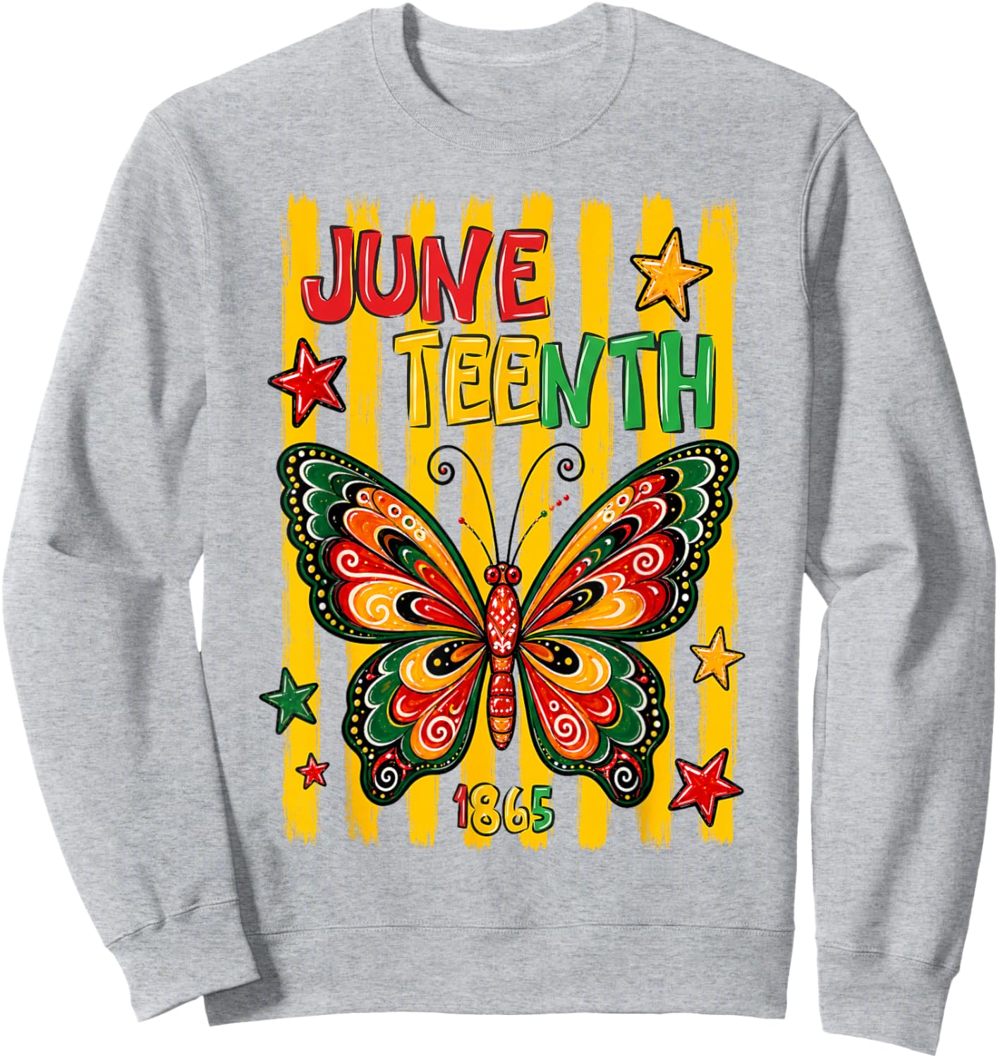 Juneteenth Butterfly 1865 June 19th Celebration Women Girls Sweatshirt - Sweatshirt | Ash
