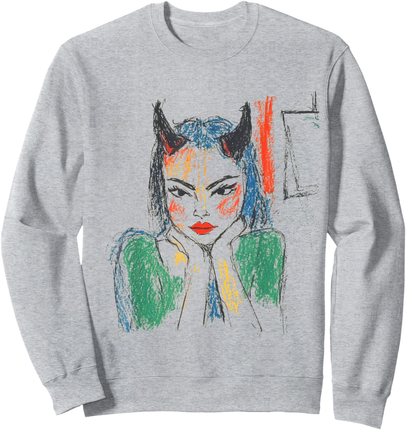 Pop Art Colorful Devil Goth Sweatshirt - Sweatshirt | Ash