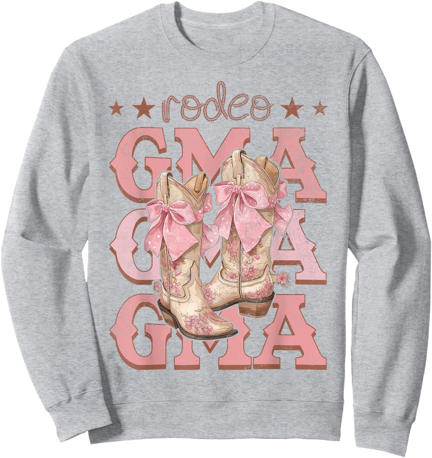Rodeo Gma Pink Boots Coquette Cow-Girl Birthday Party Sweatshirt - Sweatshirt | Ash